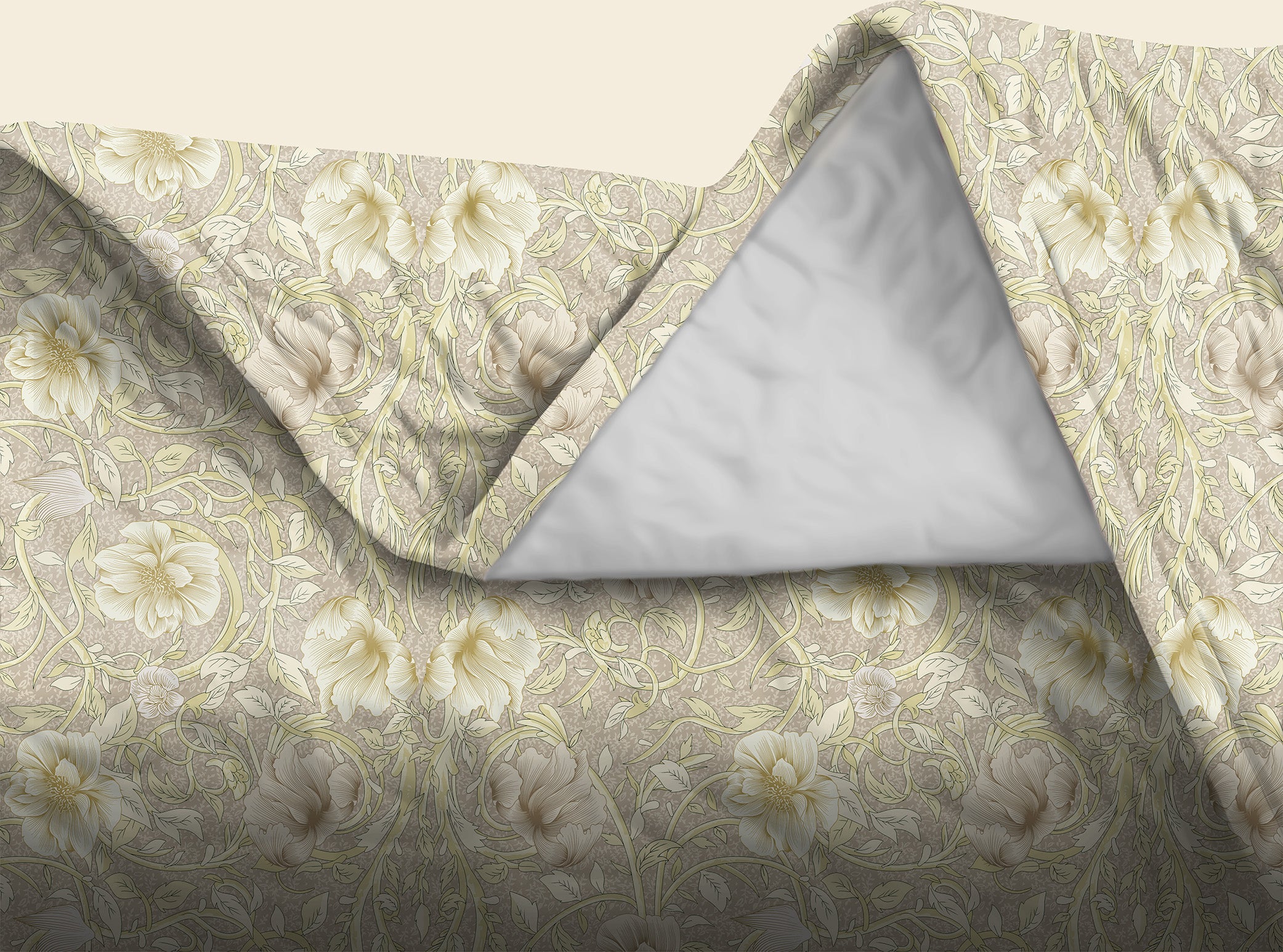 Heritage Beige Bedsheet for Double Bed with 2 PillowCovers Size (104" X 90")