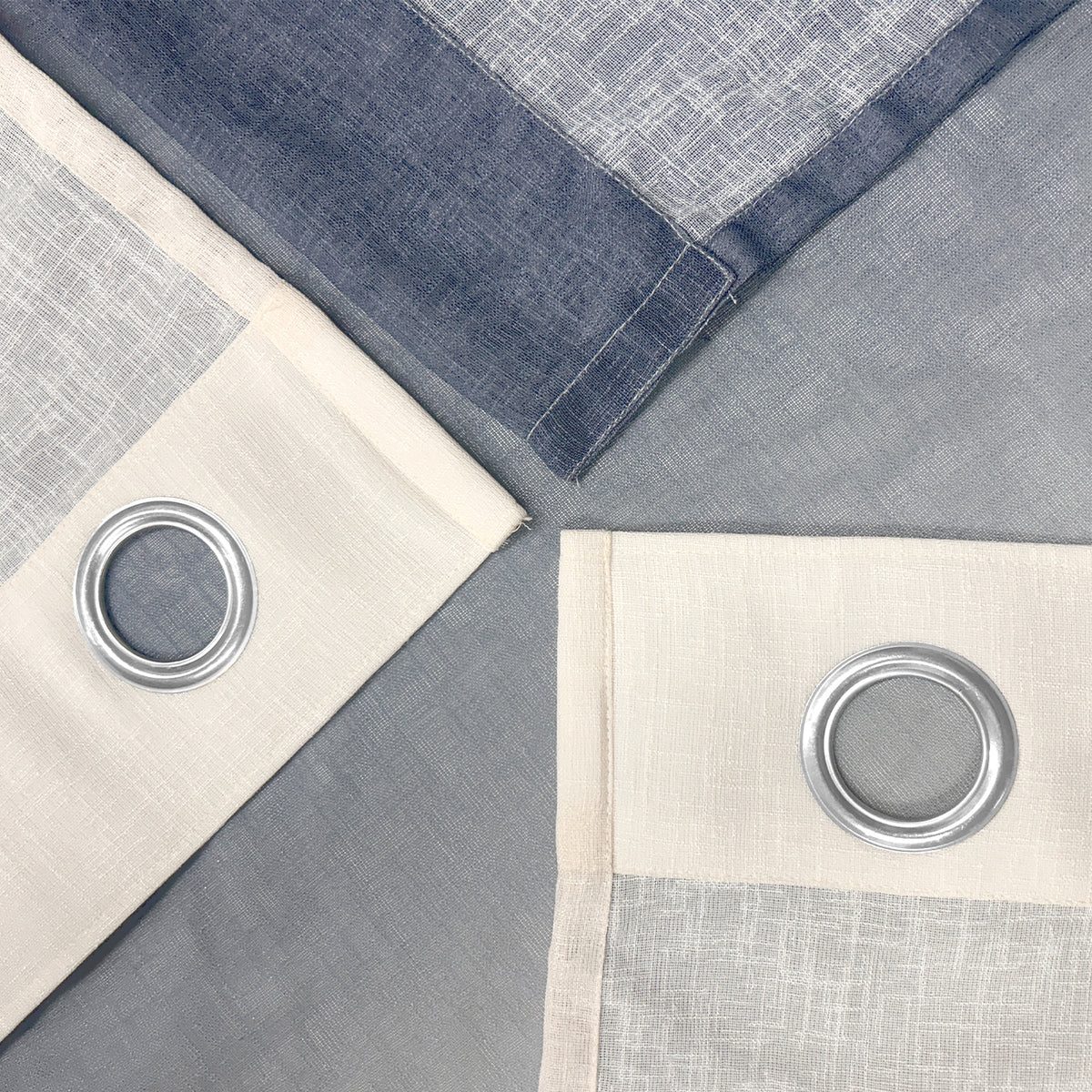 PEARL STEEL BLUE DIGITAL PRINTED SHEER CURTAIN