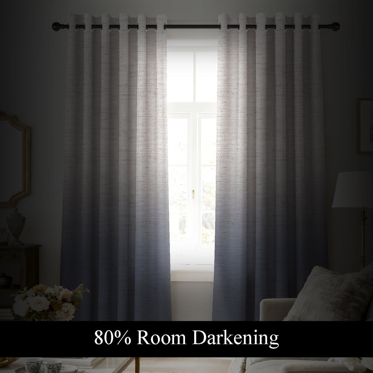 PEARL BEIGE DIGITAL PRINTED SHEER CURTAIN