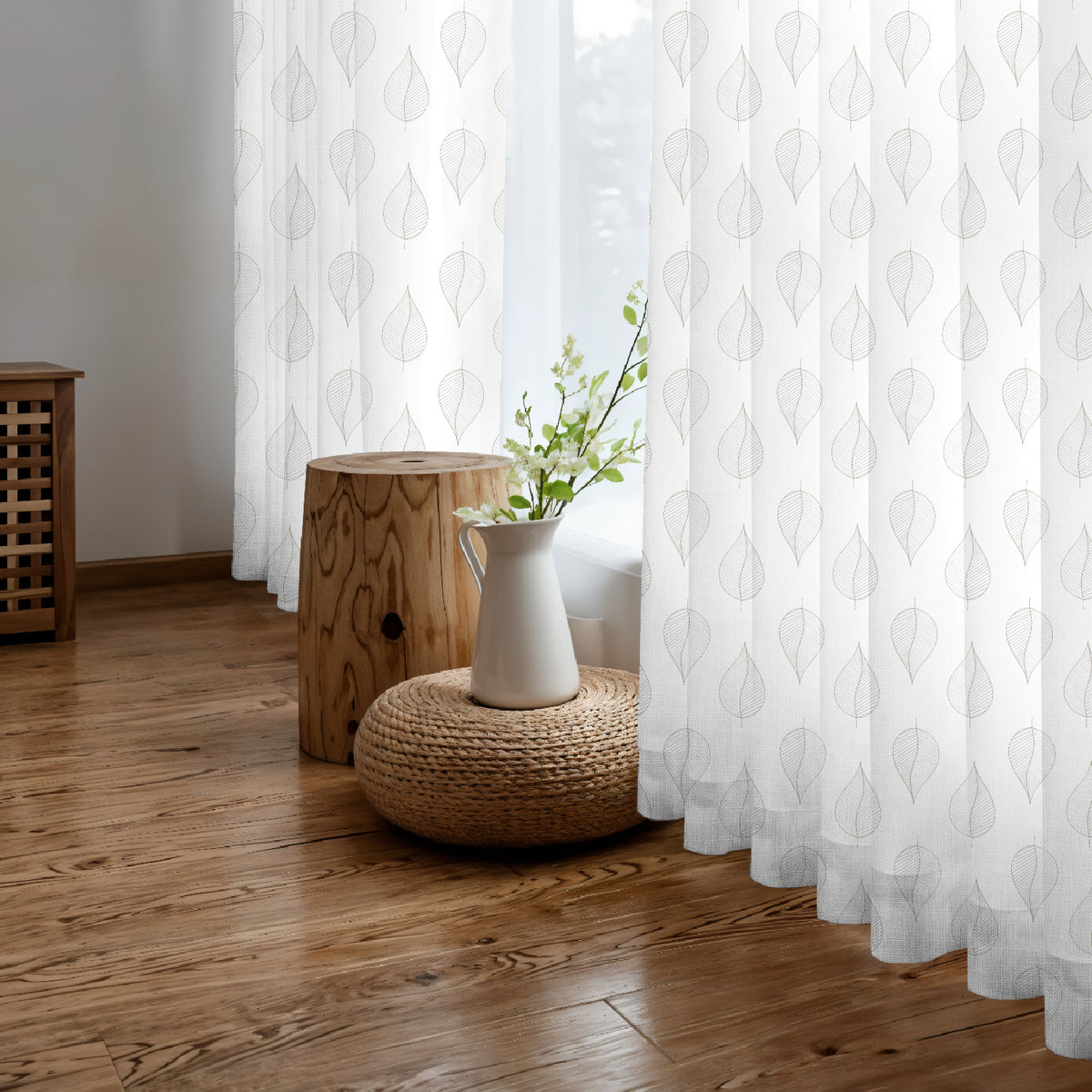 LILY WHITE ROOM DARKENING EMBROIDERED SHEER CURTAIN