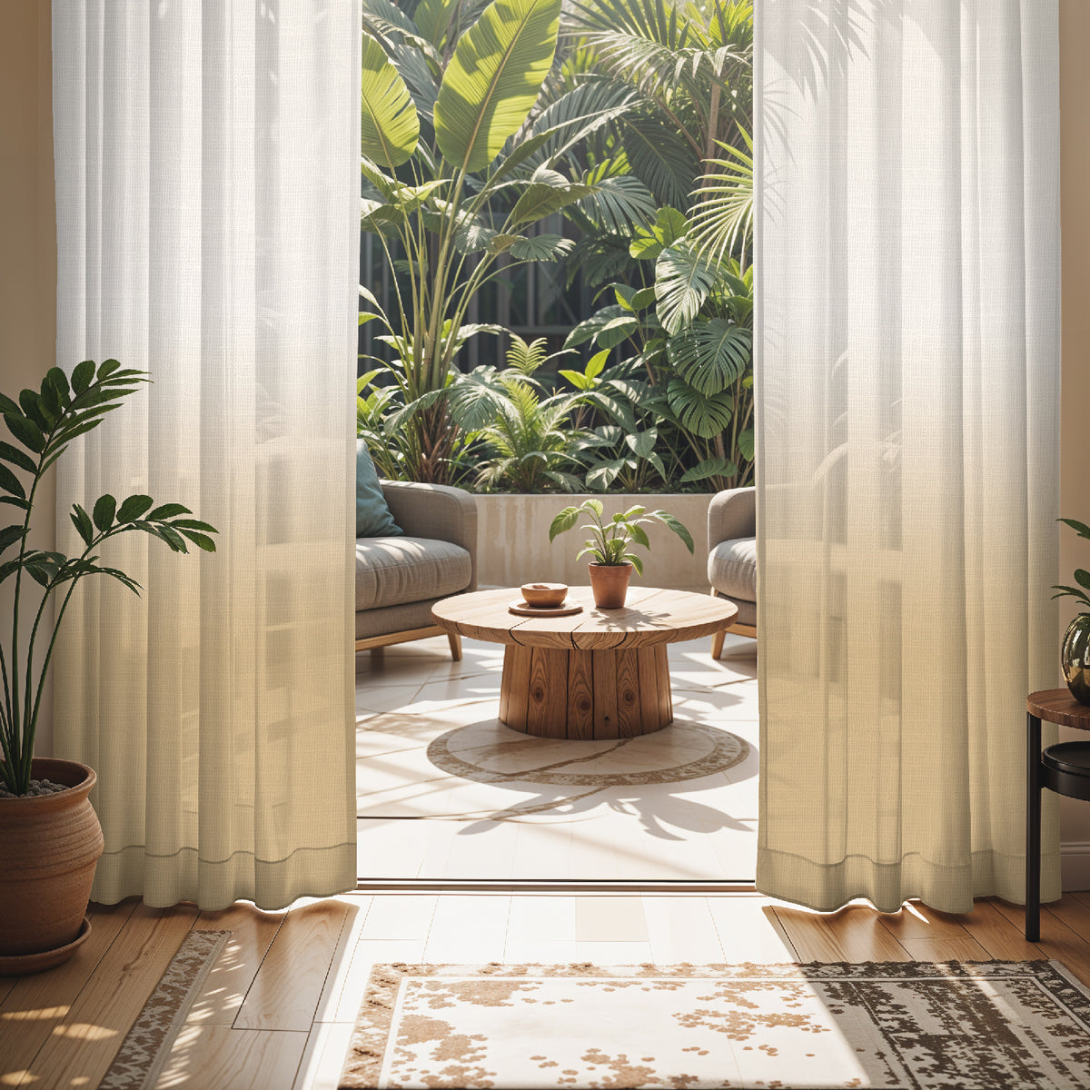 PEARL MUSTRAD DIGITAL PRINTED SHEER CURTAIN