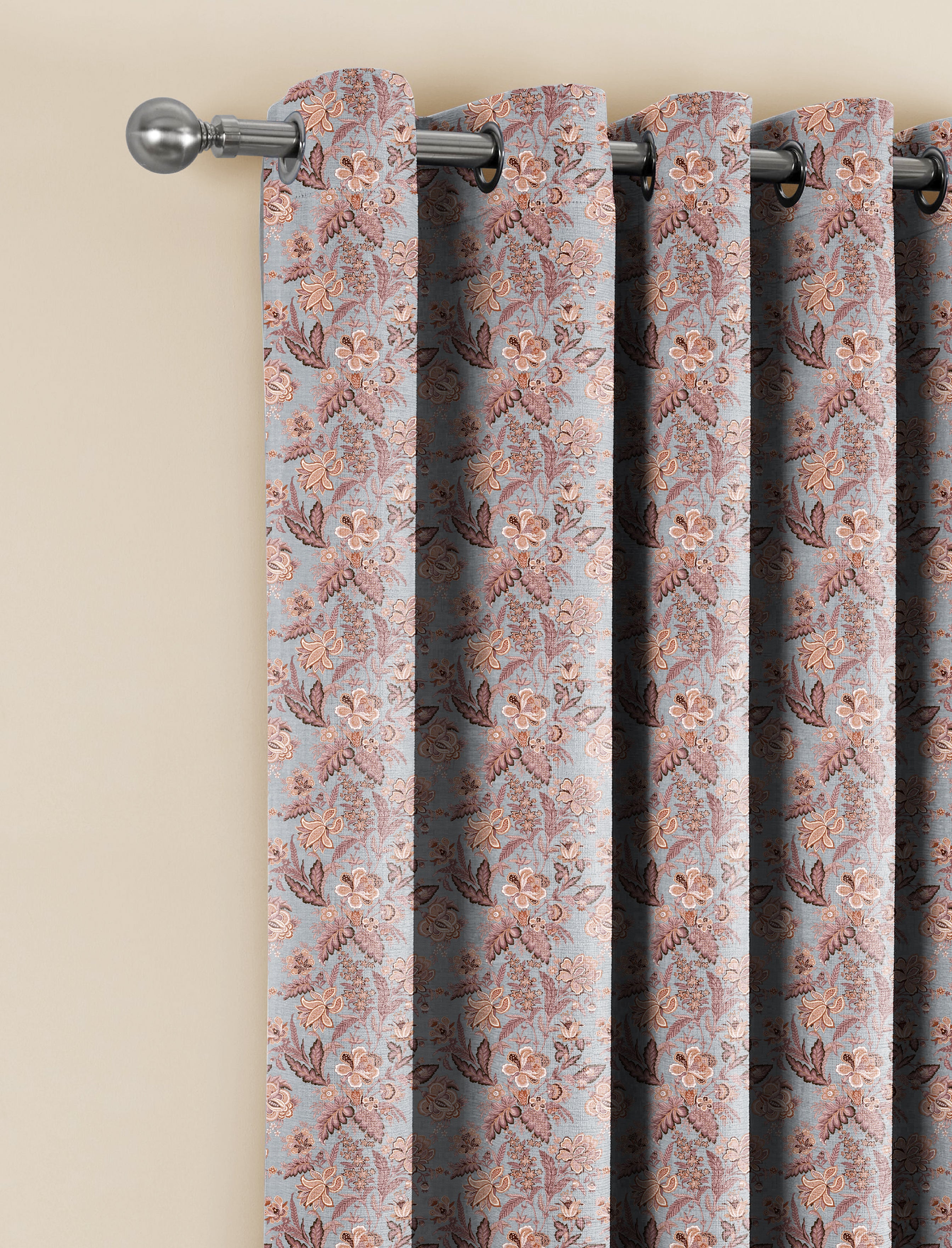 CALVIA MATTY PINK PRINTED ROOM DARKENER CURTAIN