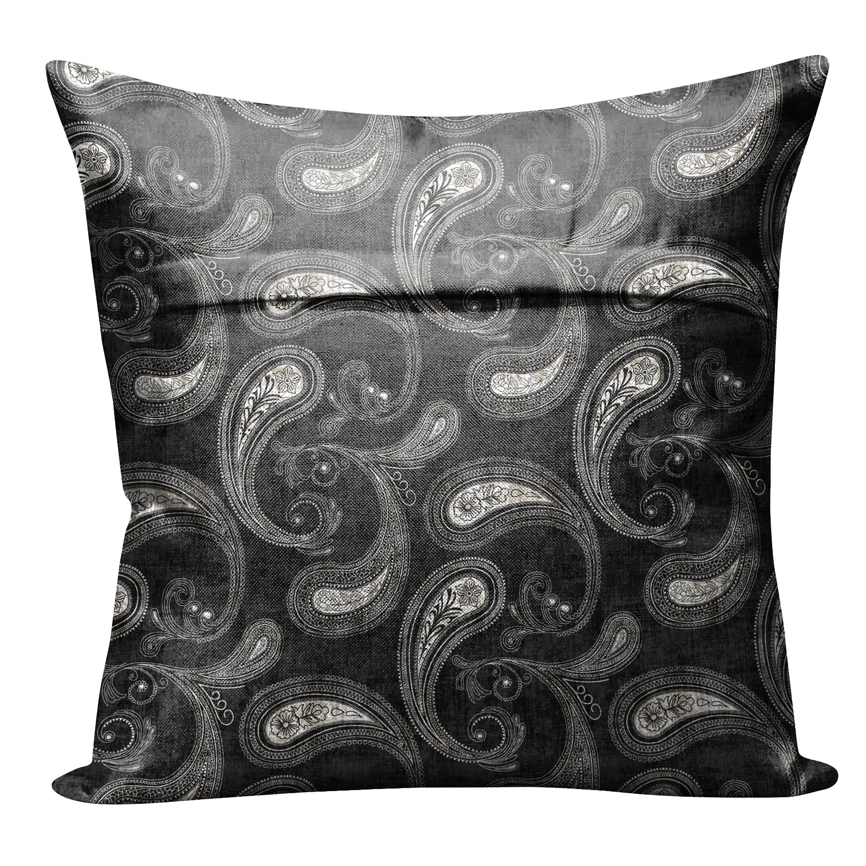 JODHPUR PAISLEY DIGITAL PRINTED CUSHION COVER BLACK (Pack of 2)