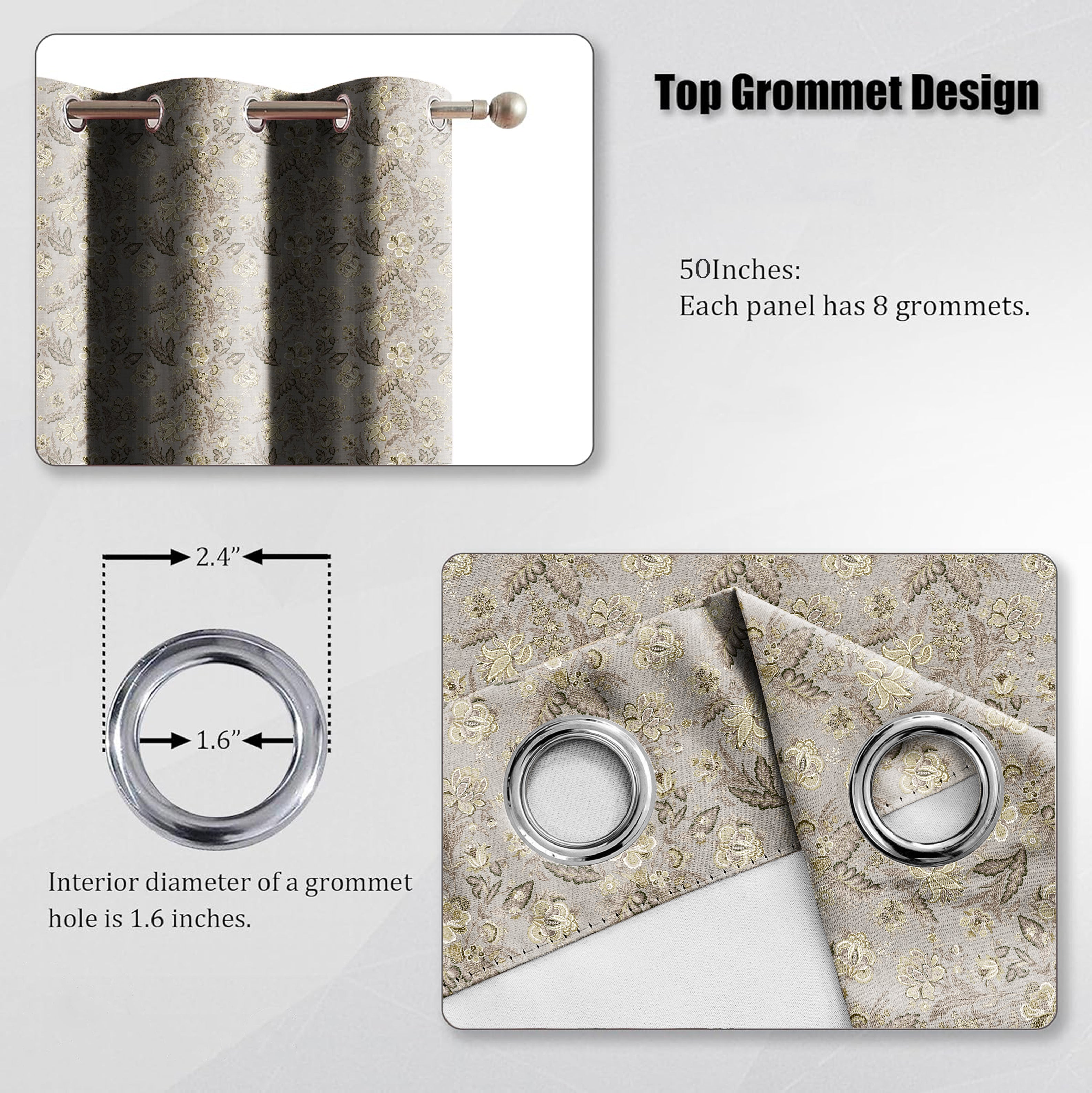 CALVIA MATTY OLIVE GREEN PRINTED ROOM DARKENER CURTAIN