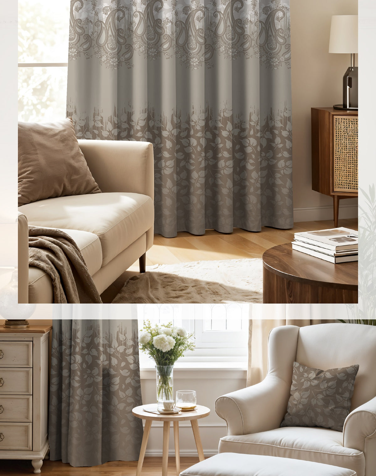 NAZAAKAT MINK PRINTED ROOM DARKENING CURTAIN