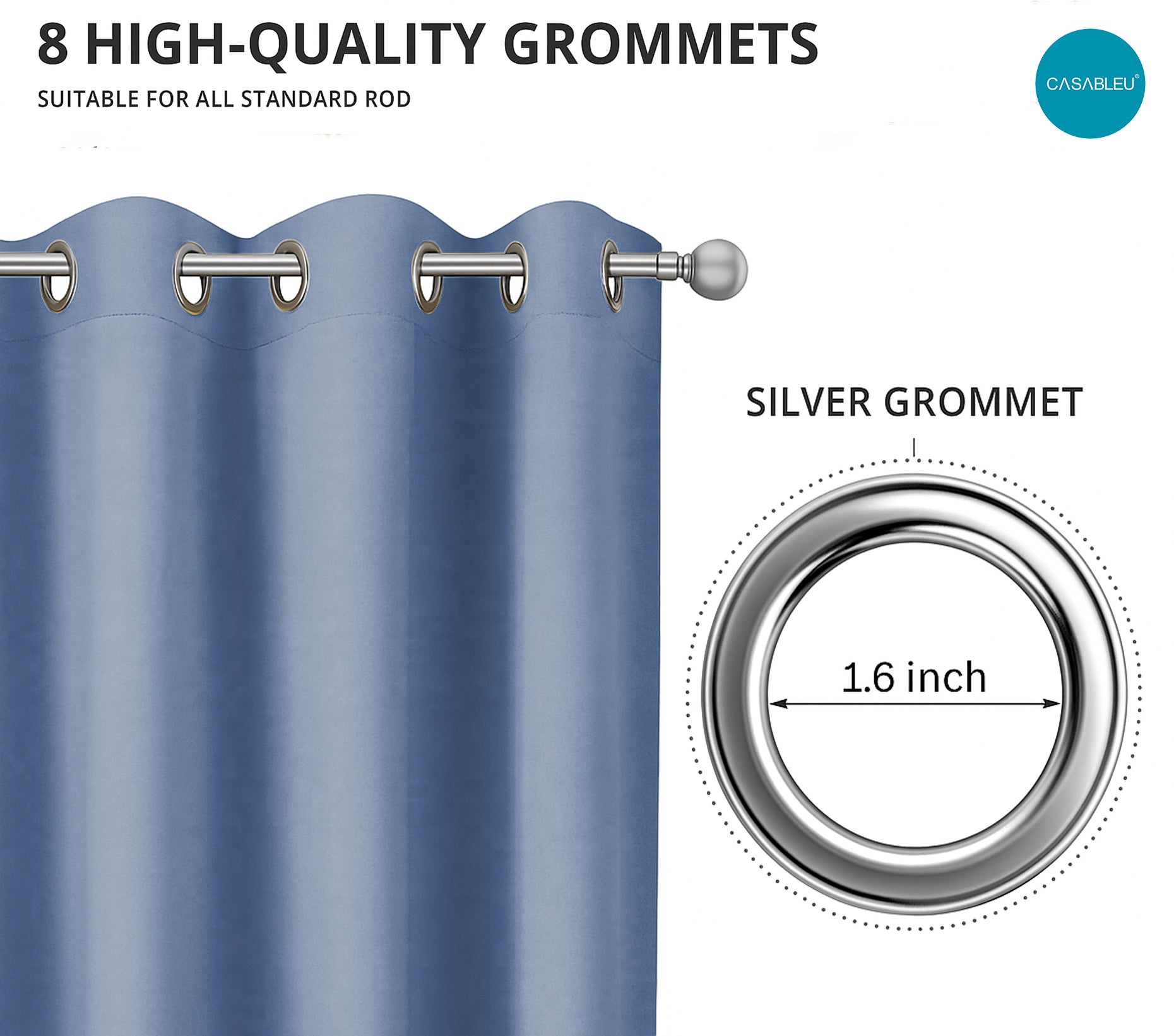 SUNBLOCK BLUE BLACKOUT CURTAIN