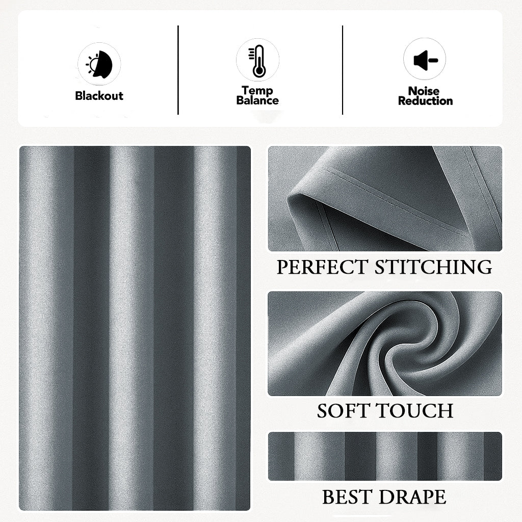 SUNBLOCK GREY BLACKOUT CURTAIN