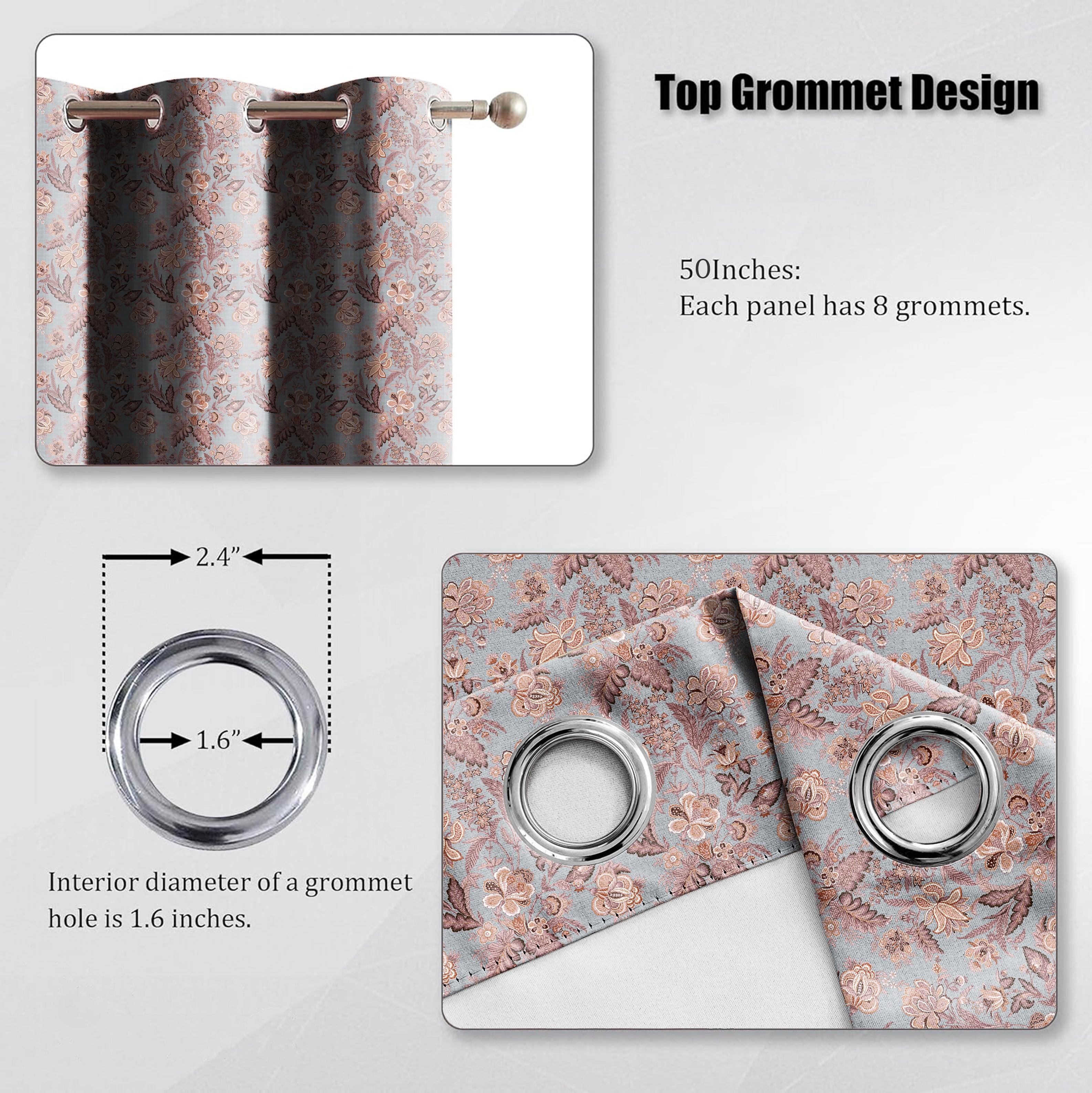 CALVIA MATTY PINK PRINTED ROOM DARKENER CURTAIN