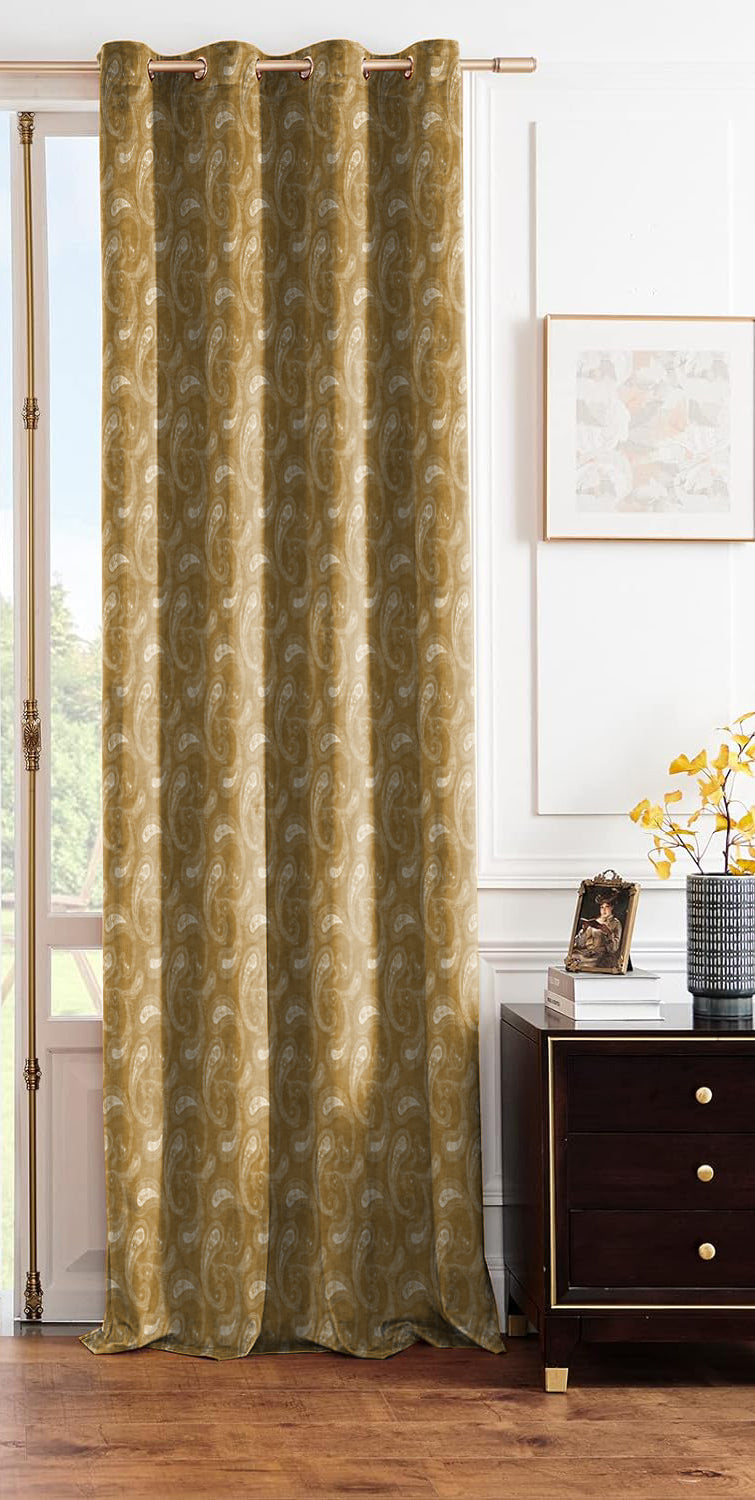 JODHPUR PAISLEY BLACKOUT CURTAINS CAMEL