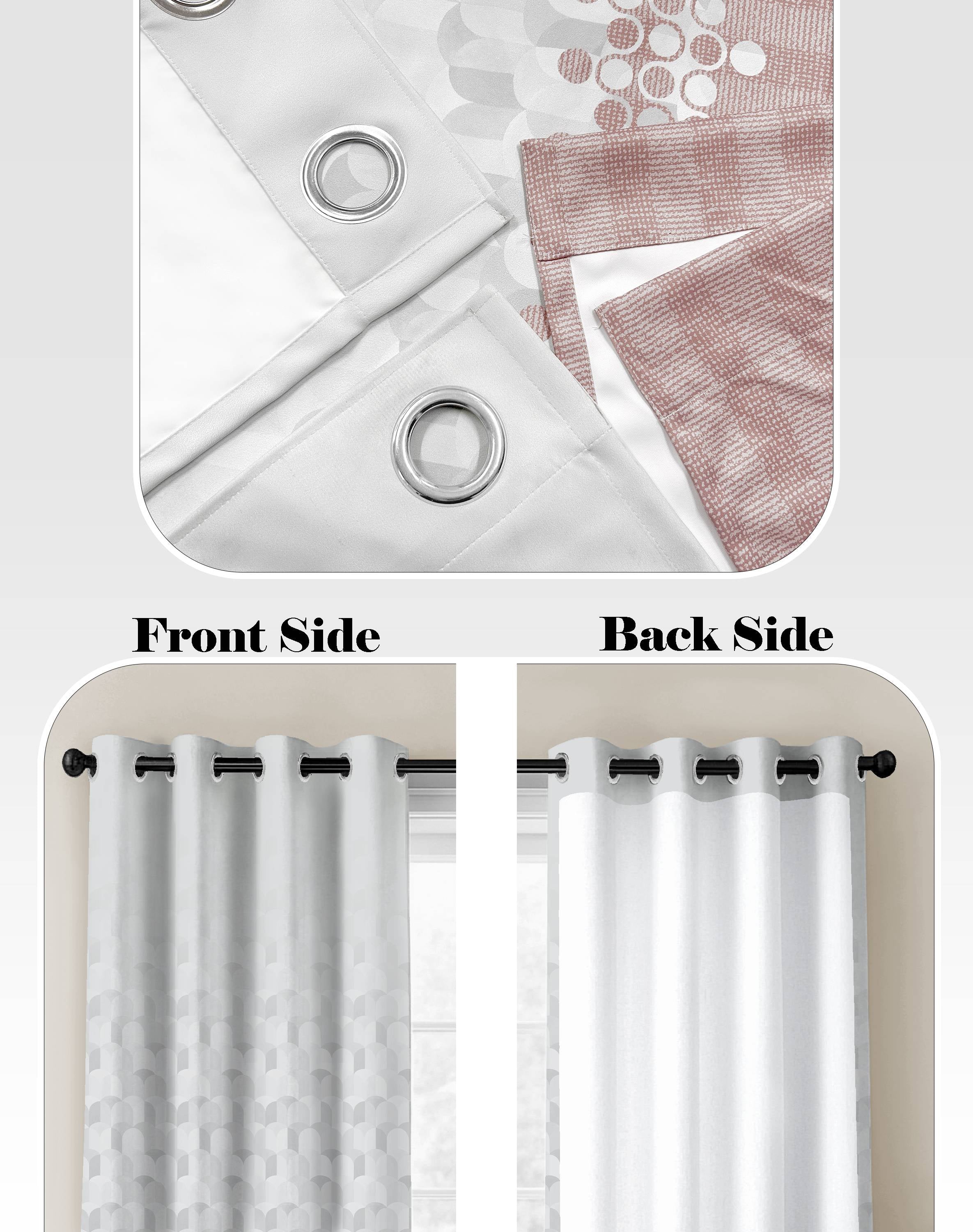 BLUSH PINK PRINTED ROOM DARKENING CURTAIN