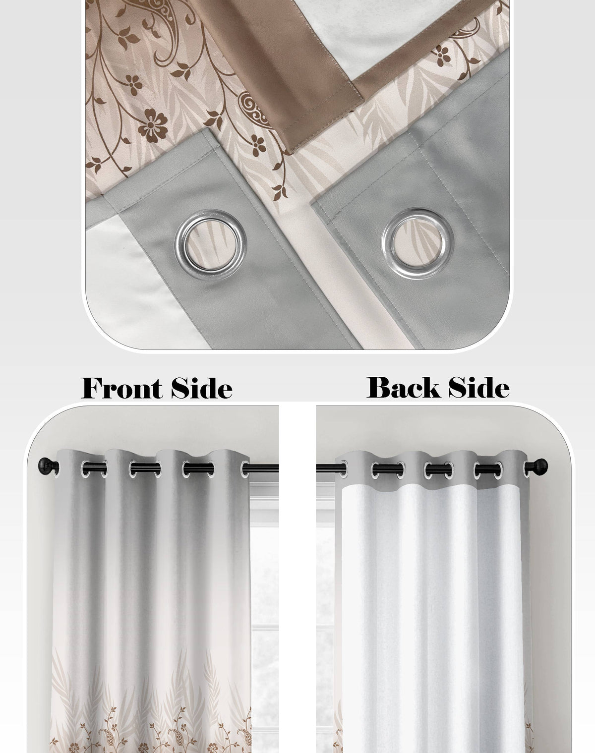 VINTORA CARAMEL PRINTED ROOM DARKENING CURTAIN