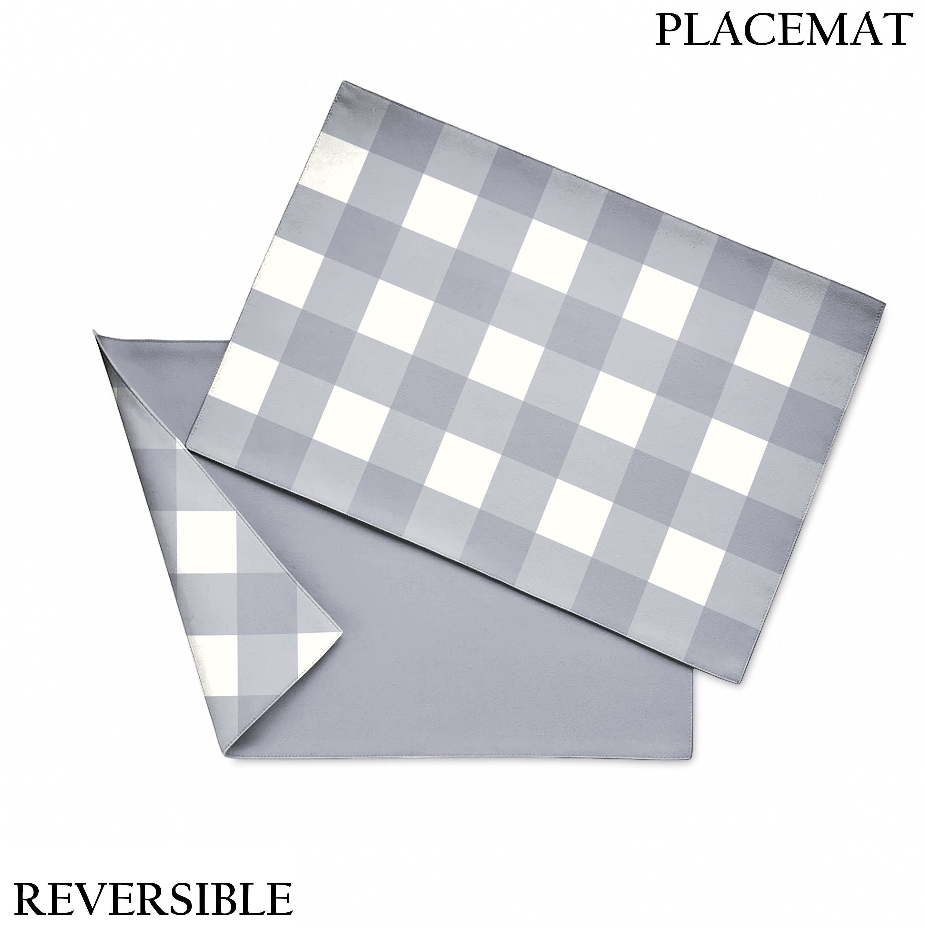 SPRING GALLERY GREY BIG CHECK REVERSIBLE PLACEMATS