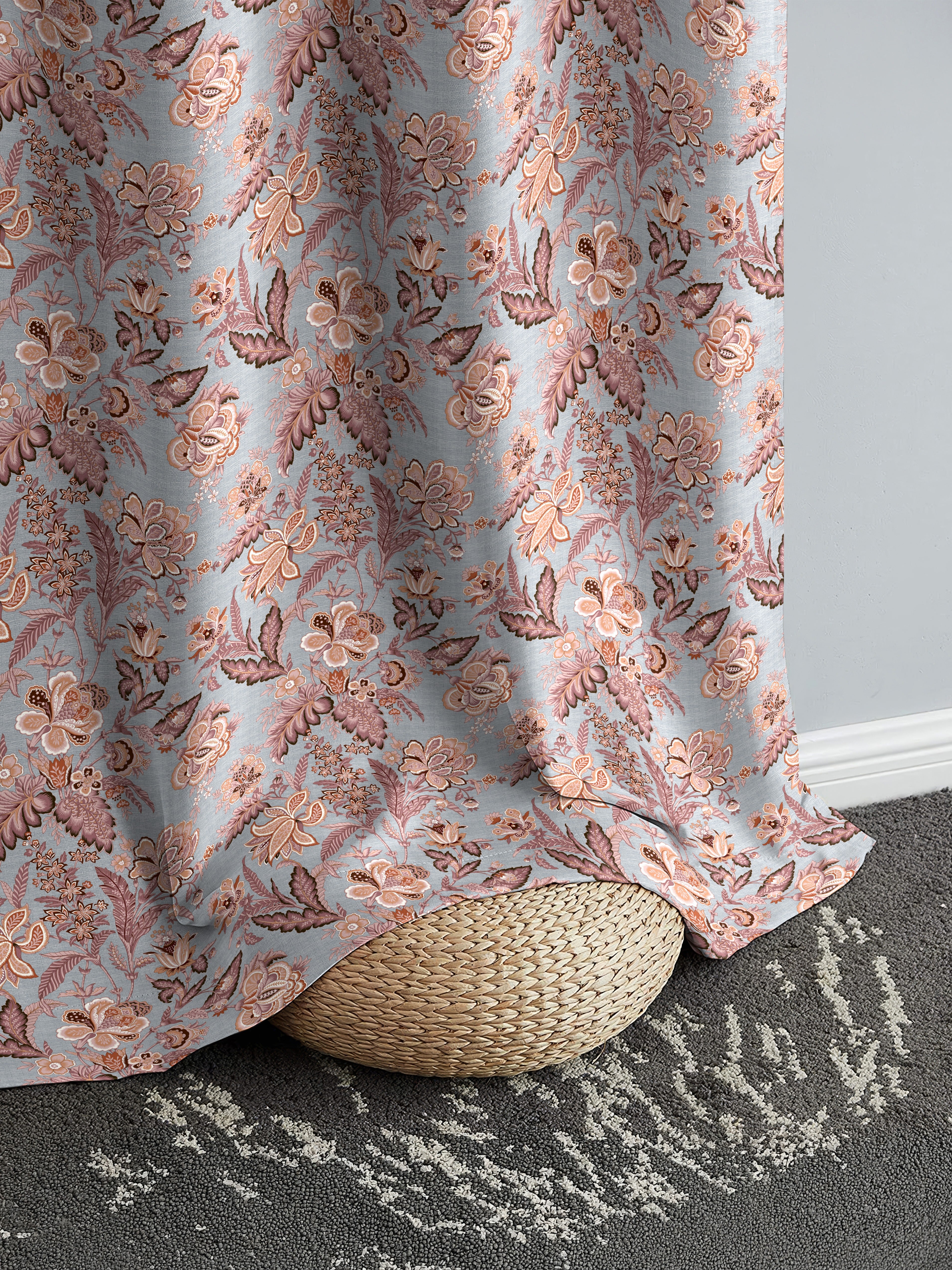 CALVIA MATTY PINK PRINTED ROOM DARKENER CURTAIN