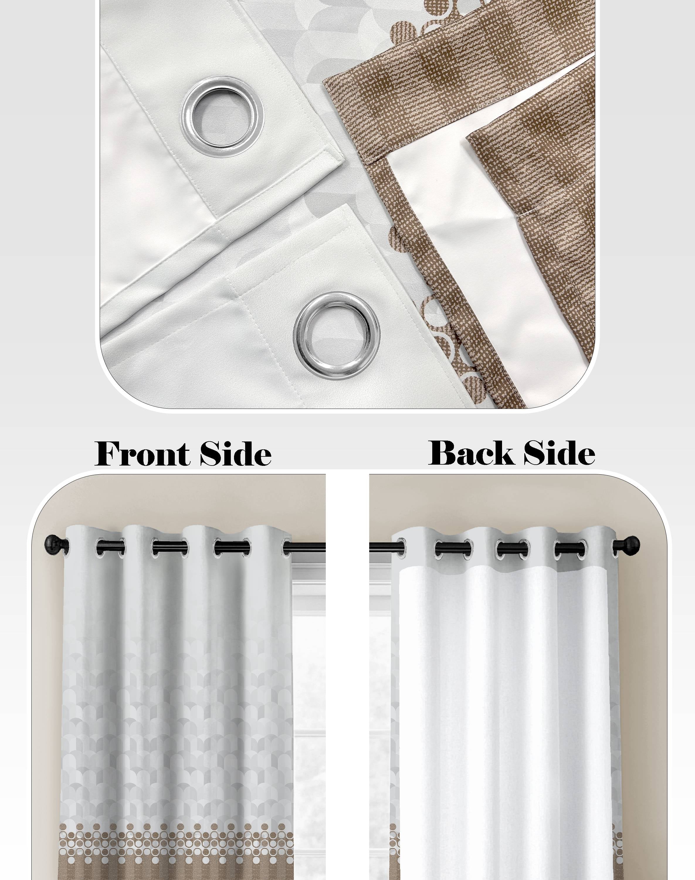 BLUSH COFFEE PRINTED ROOM DARKENING CURTAIN