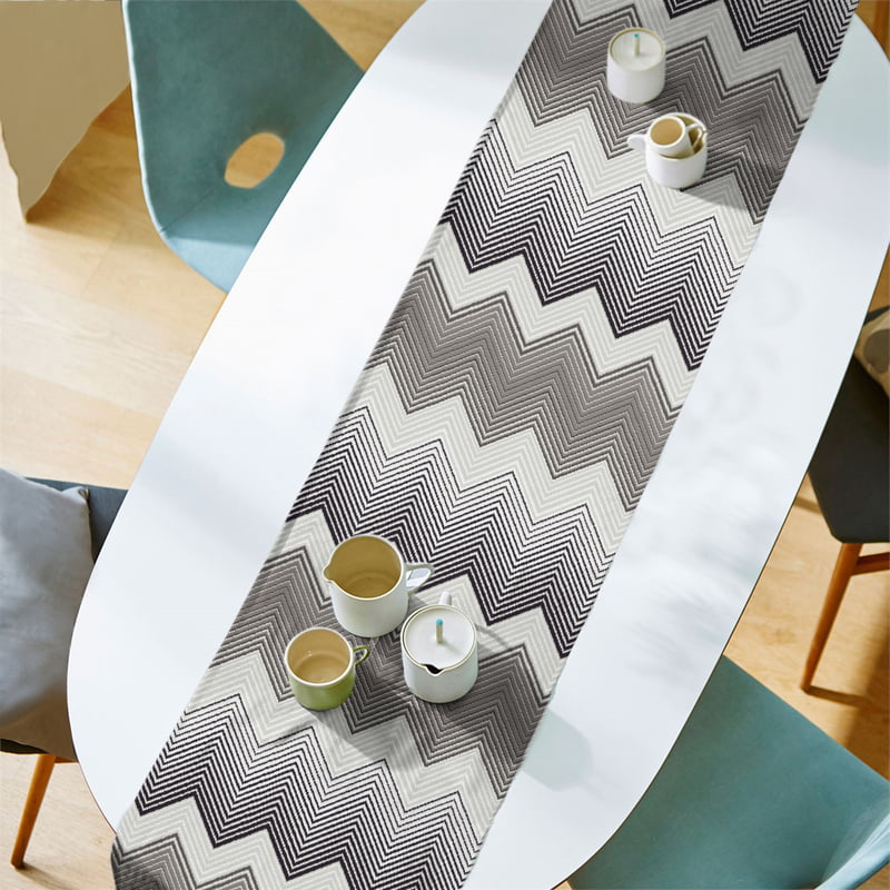 PIMA GREY MATTY DIGITAL PRINTED TABLE RUNNER