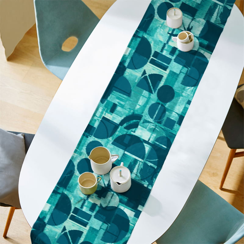 TABLE RUNNER LARK TEAL MATTY DIGITAL PRINTED
