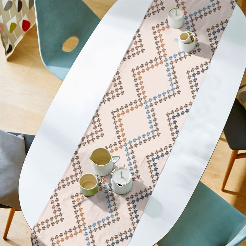 OLIO BROWN MATTY DIGITAL PRINTED TABLE RUNNER