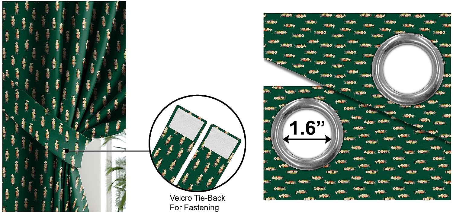 SELTOS GREEN PRINTED BLACKOUT CURTAIN