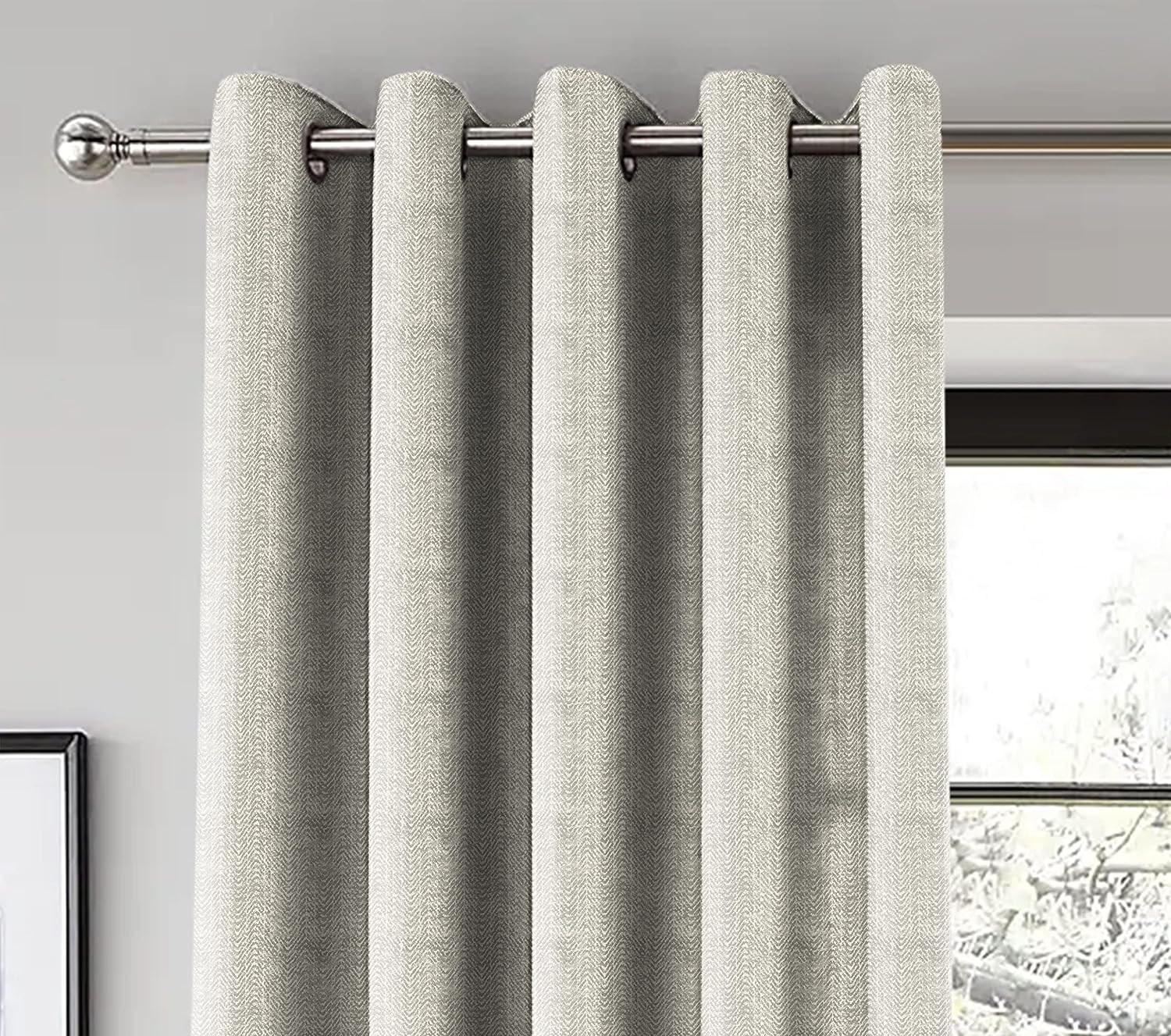 TURIN TEX SILVER PRINTED BLACKOUT CURTAINS