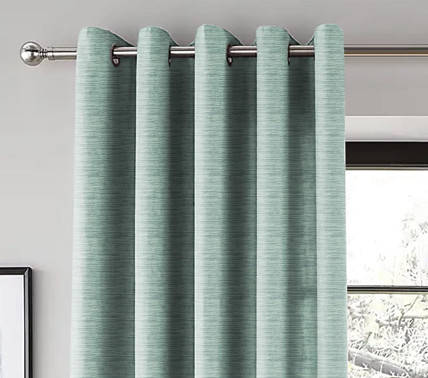 PETRA SEA GREEN PRINTED BLACKOUT CURTAIN