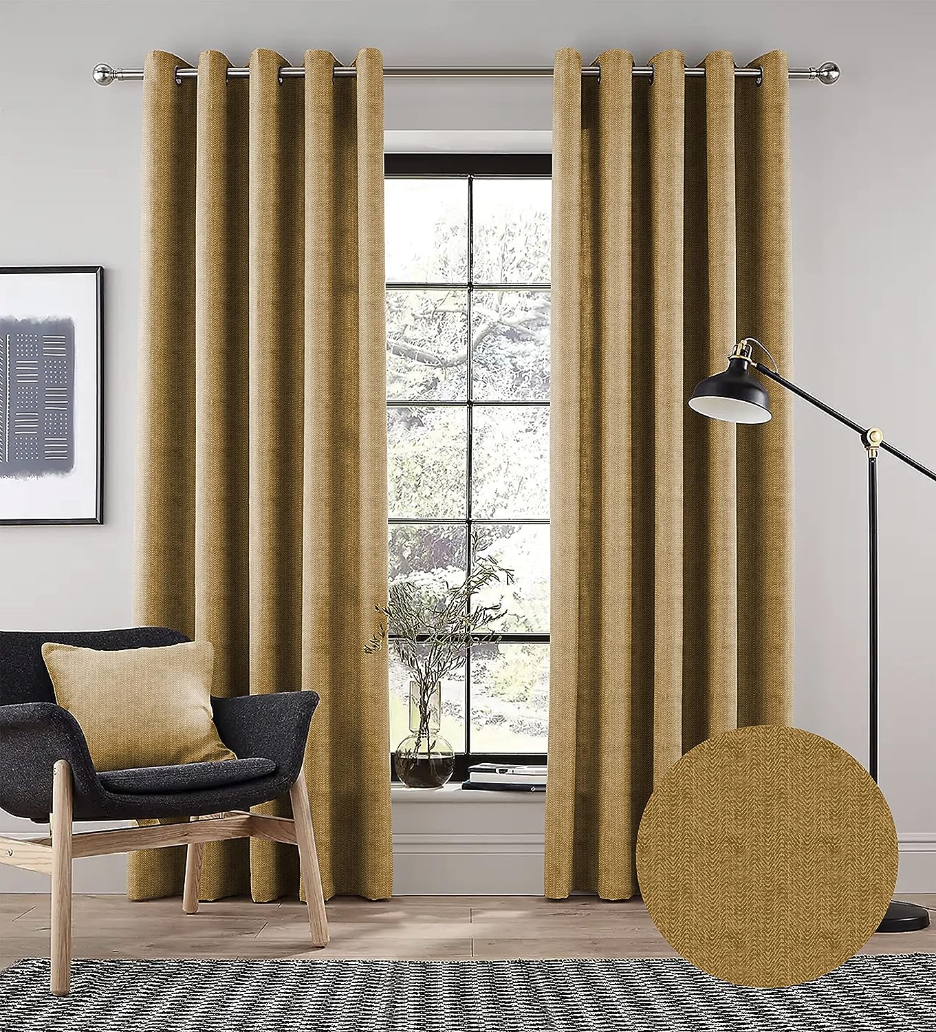 TURIN D-MUSTERED PRINTED BLACKOUT CURTAIN