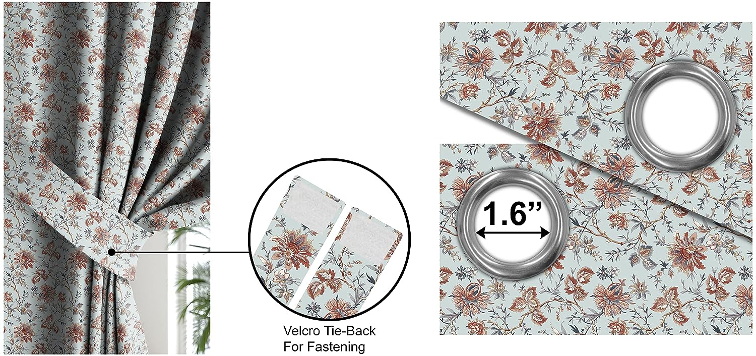 ANDAMAN SKY BLUE PRINTED BLACKOUT CURTAIN