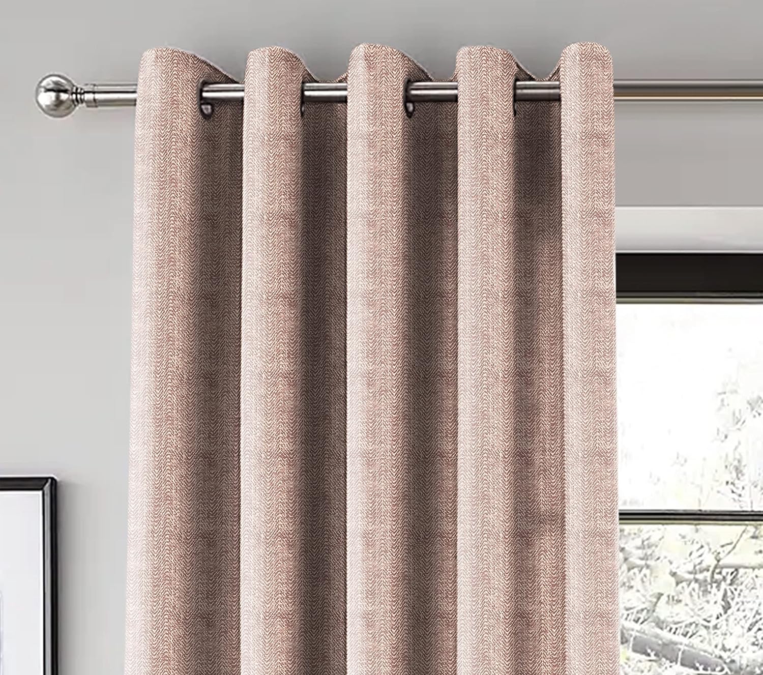TURIN M-PINK PRINTED BLACKOUT CURTAIN