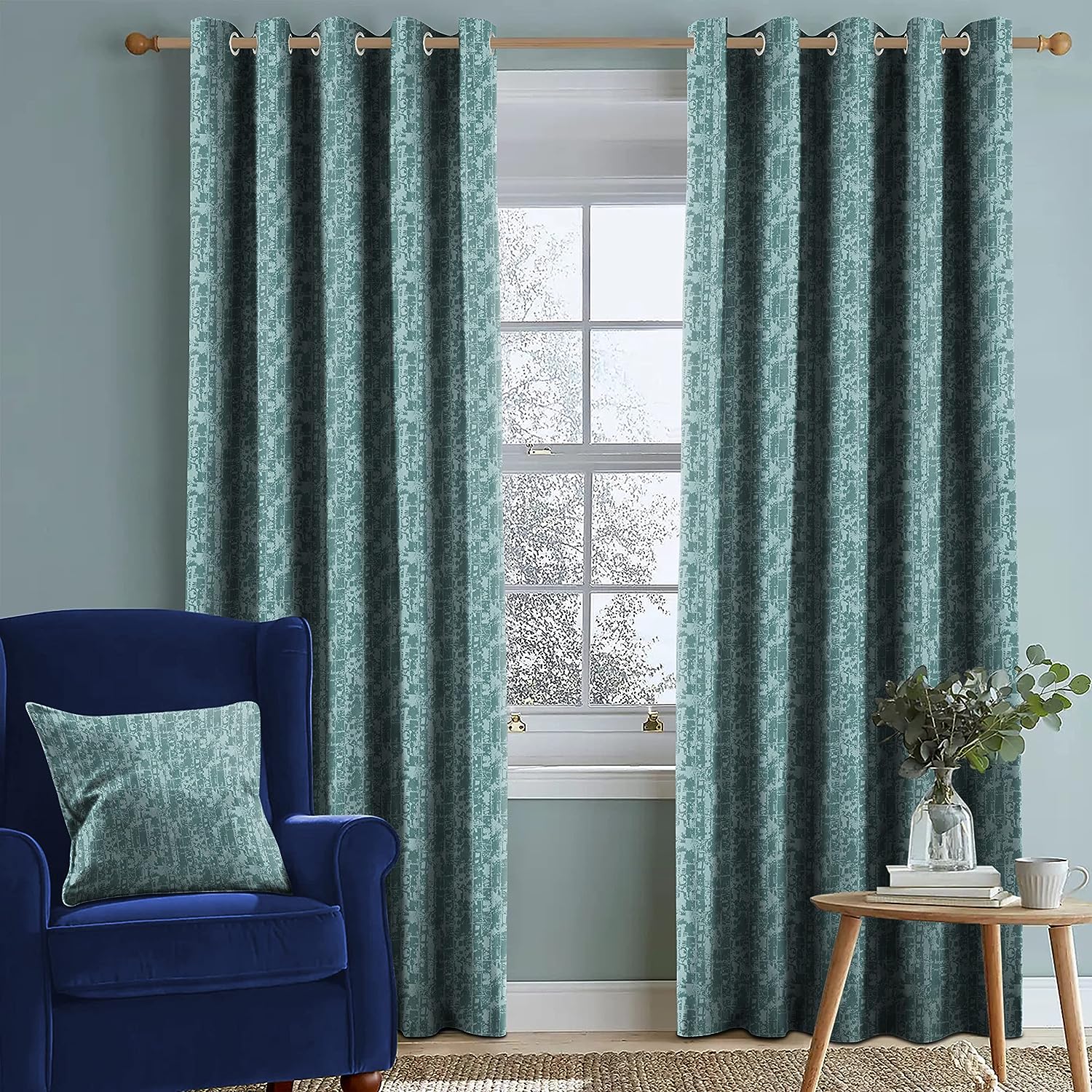 LEO DARK SEA GREEN BLACKOUT CURTAINS