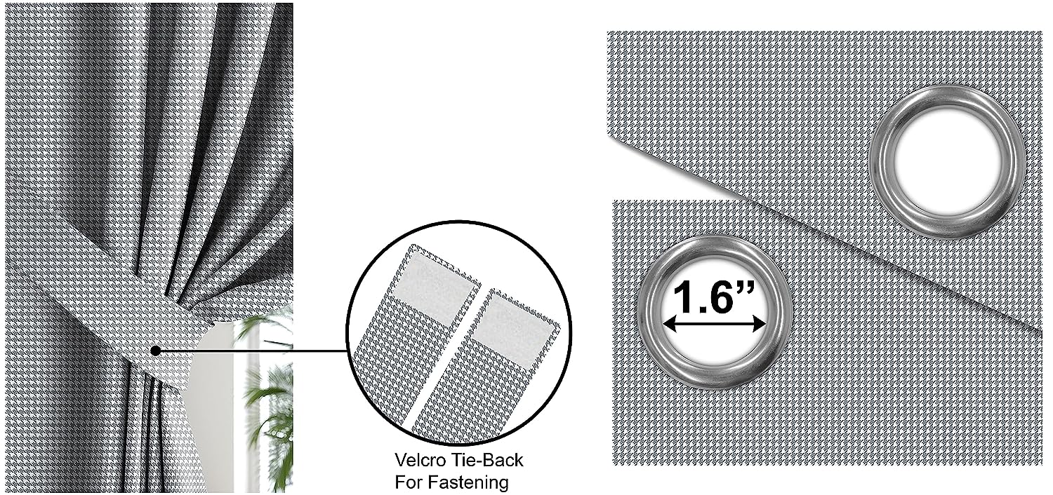 HOUNDSTOOTH GREY PRINTED BLACKOUT CURTAINS