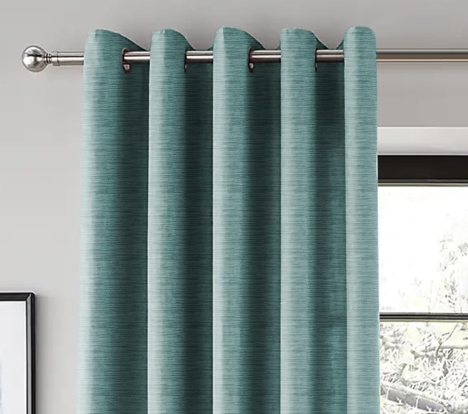 PETRA TEAL PRINTED BLACKOUT CURTAIN