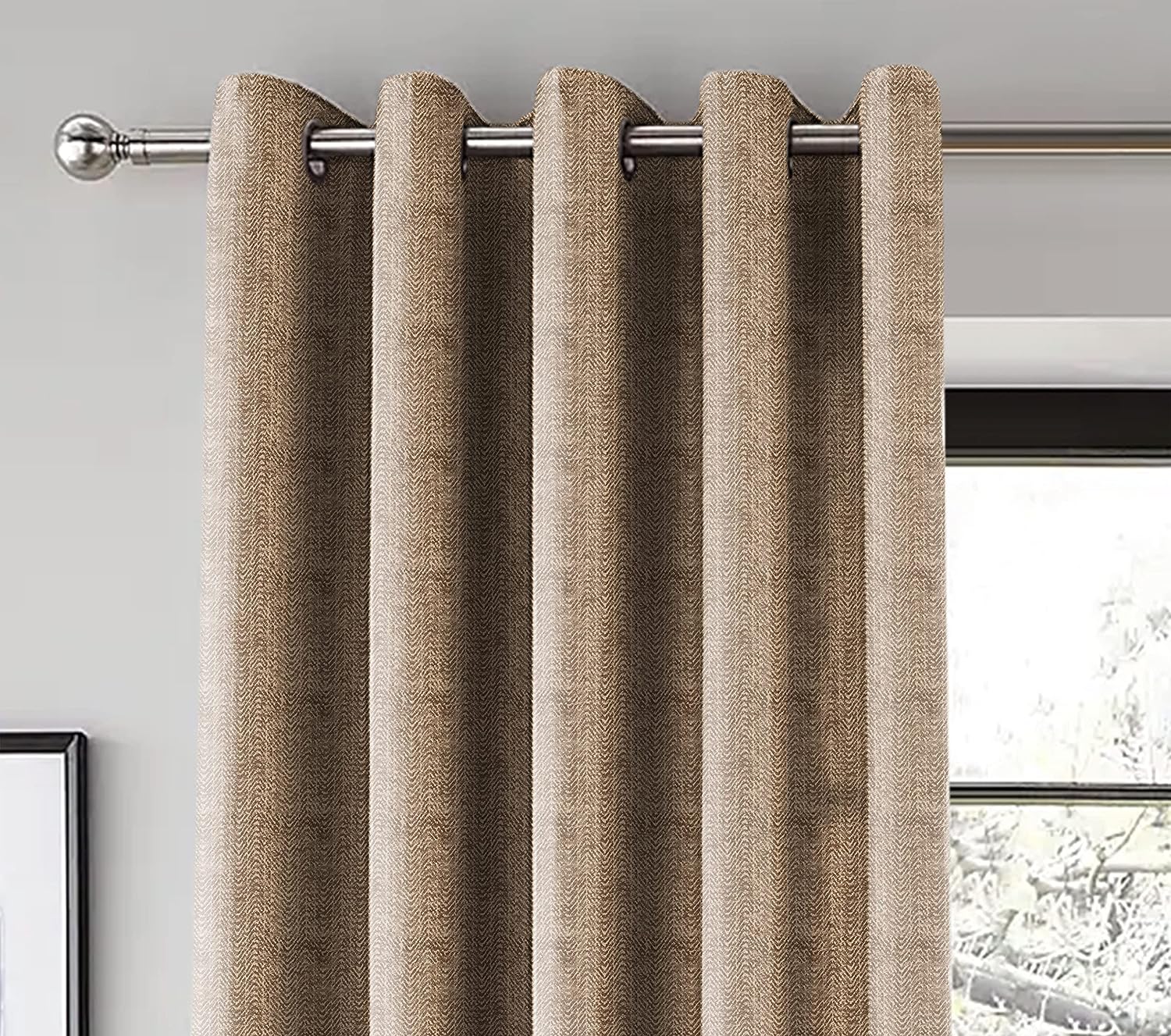 TURIN TEX COFFEE PRINTED BLACKOUT CURTAIN