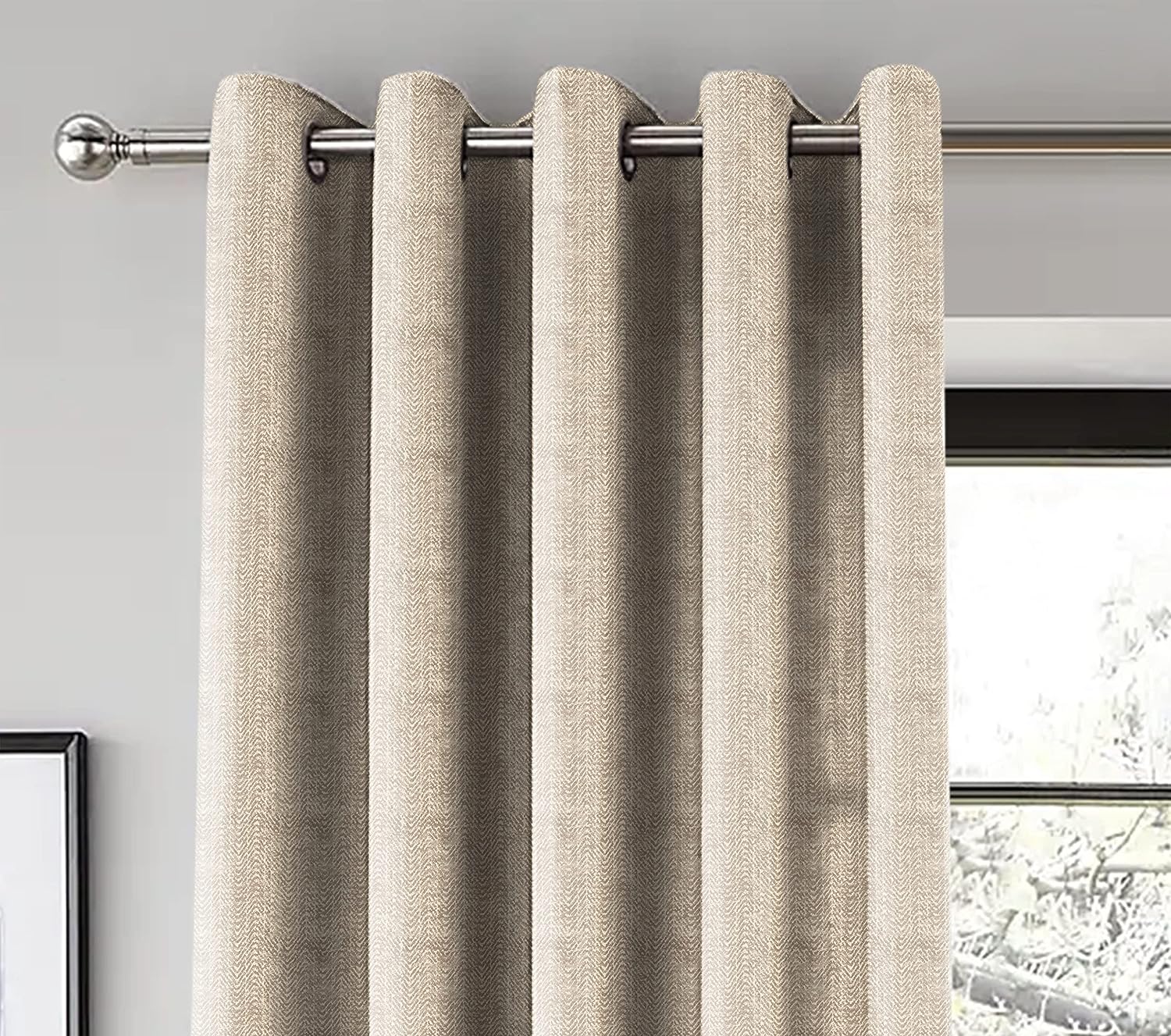 TURIN STONE PRINTED BLACKOUT CURTAIN
