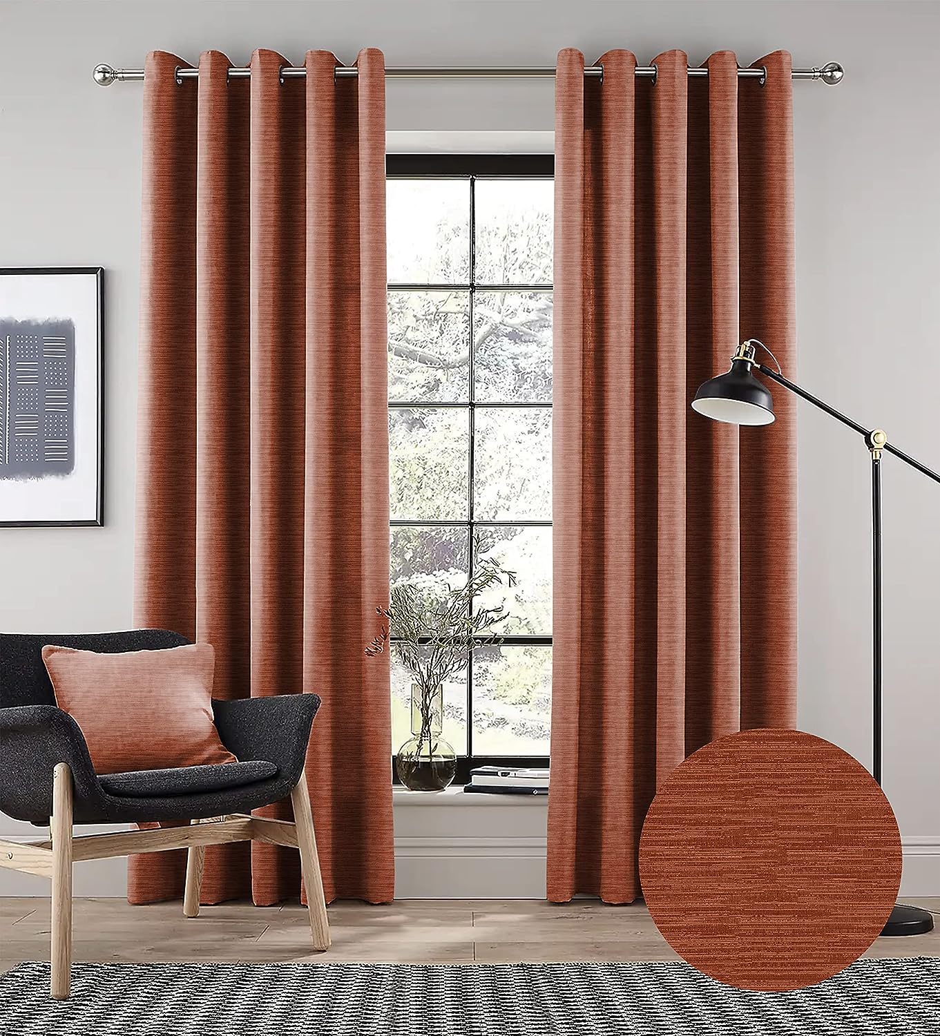 PETRA CLAY PRINTED BLACKOUT CURTAIN
