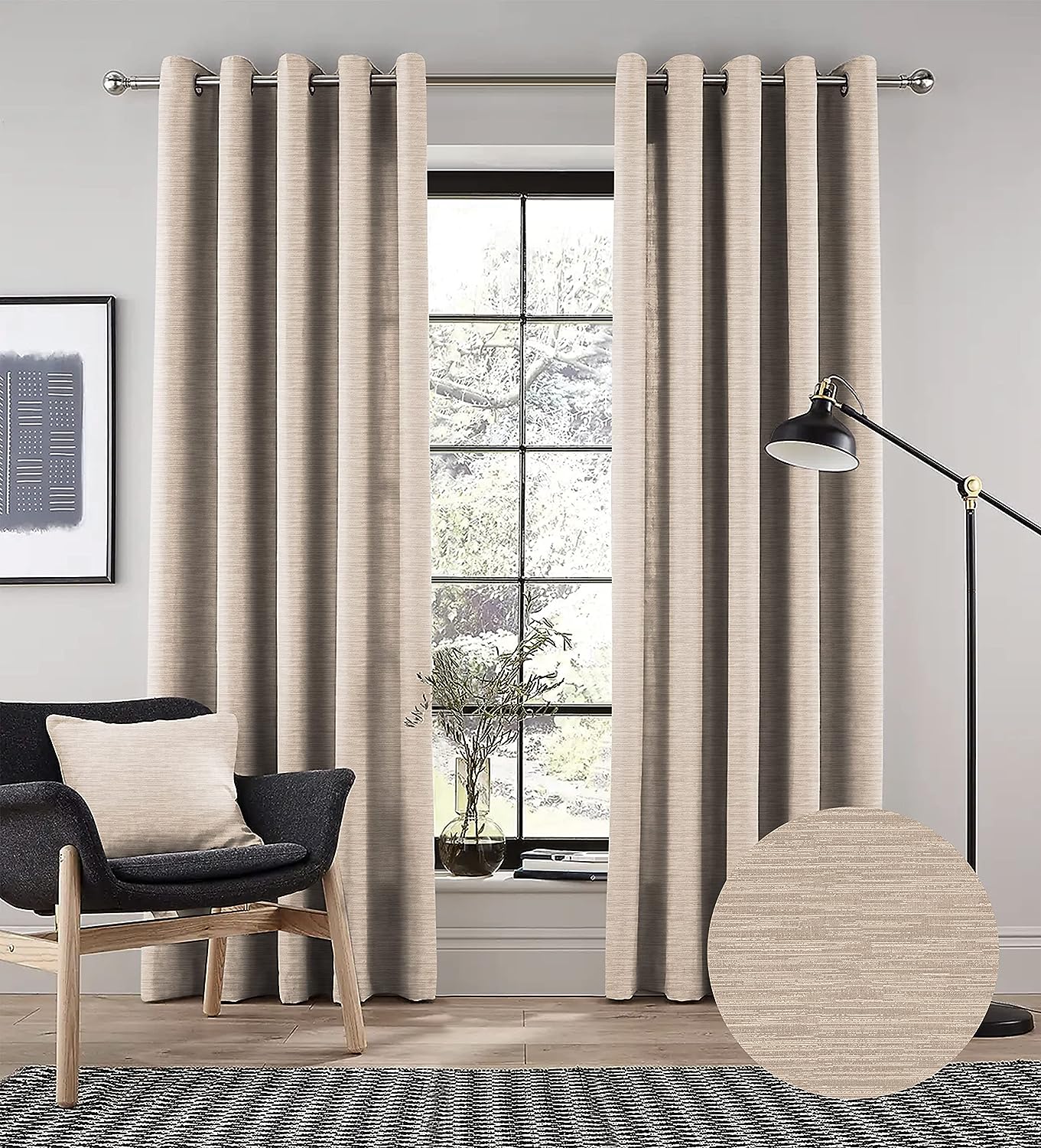 PETRA STONE PRINTED BLACKOUT CURTAIN