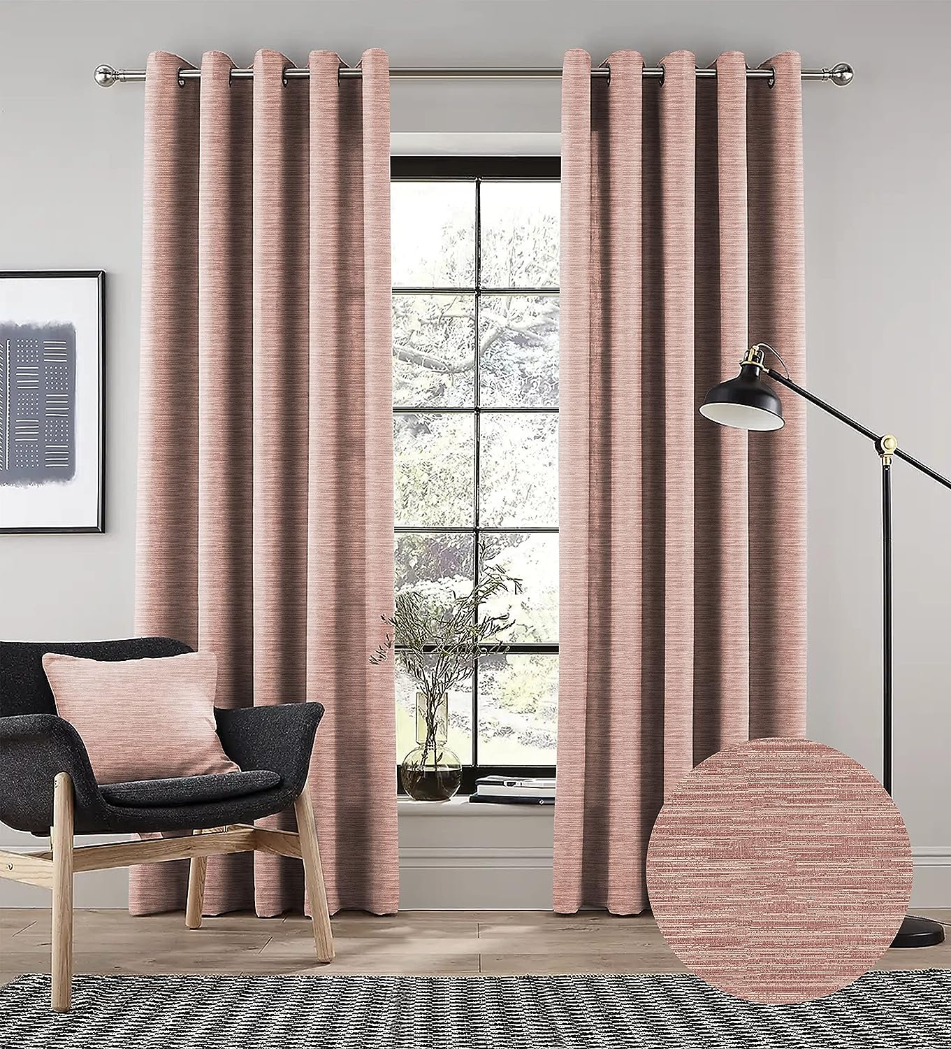 PETRA M-PINK PRINTED BLACKOUT CURTAIN