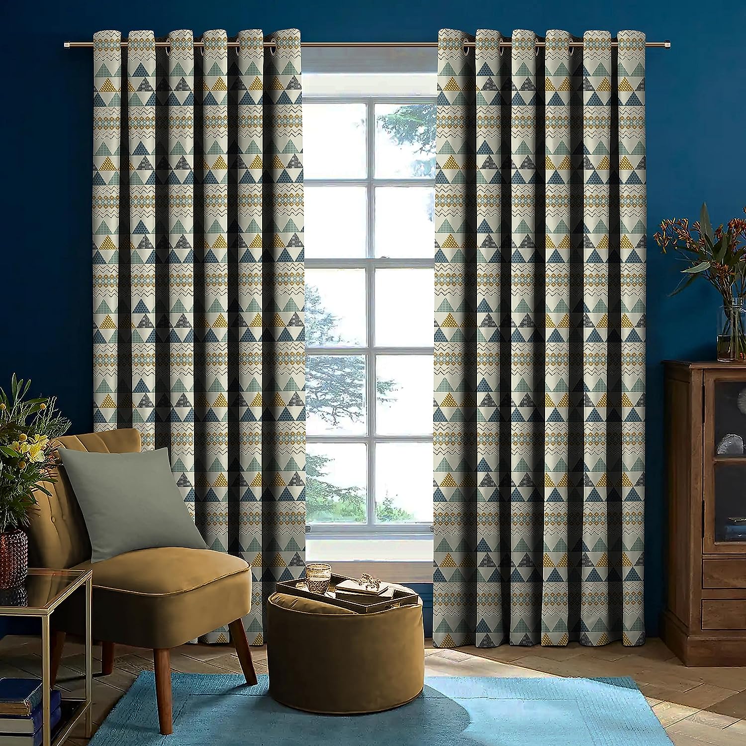 COMO MUSTARD GREY BLACKOUT CURTAIN