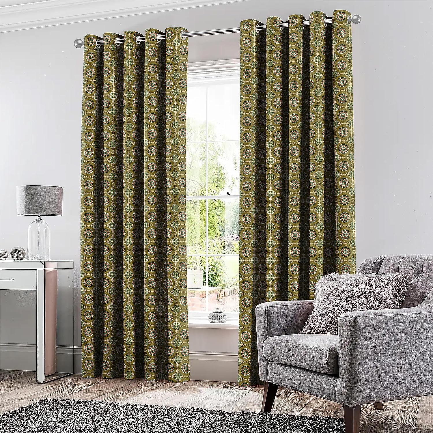 KASBAH-02 GREEN BLACKOUT CURTAIN