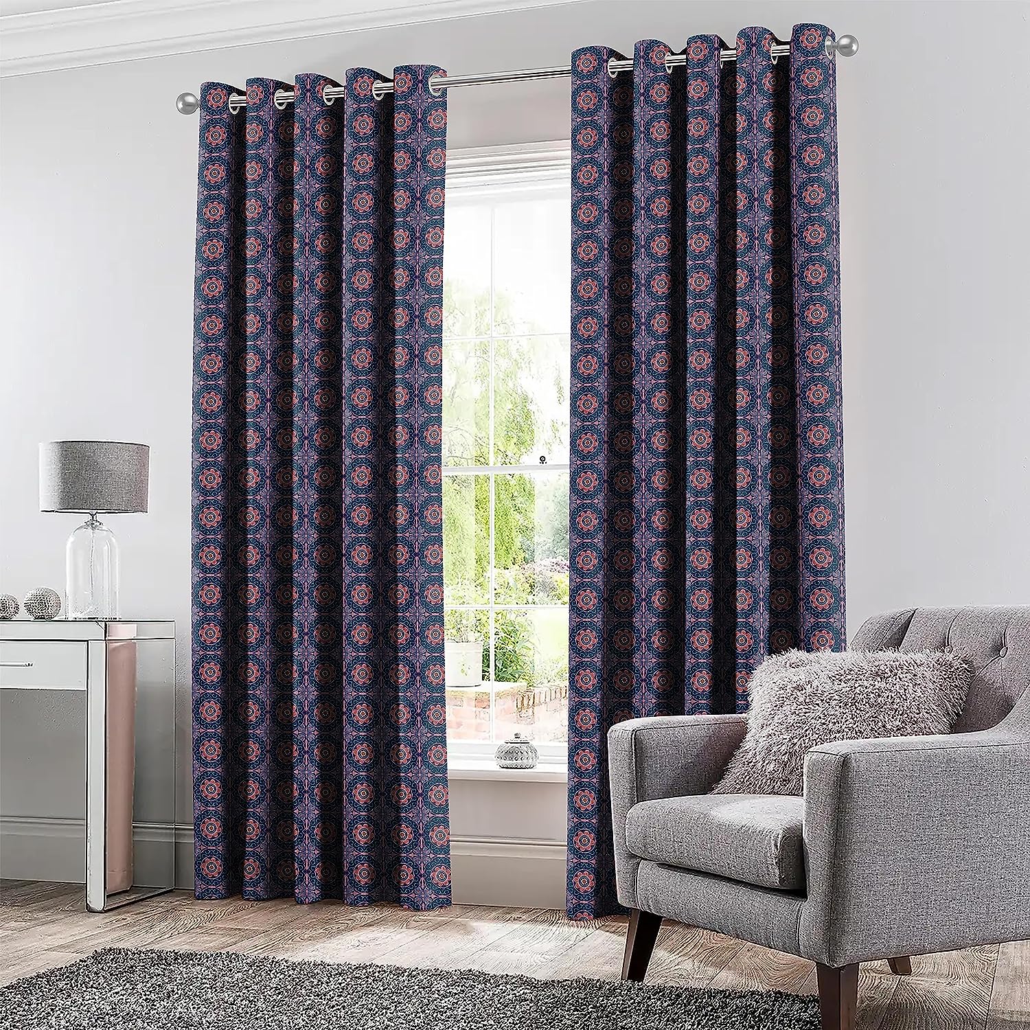 KASBAH-02 BLUE BLACKOUT CURTAINS