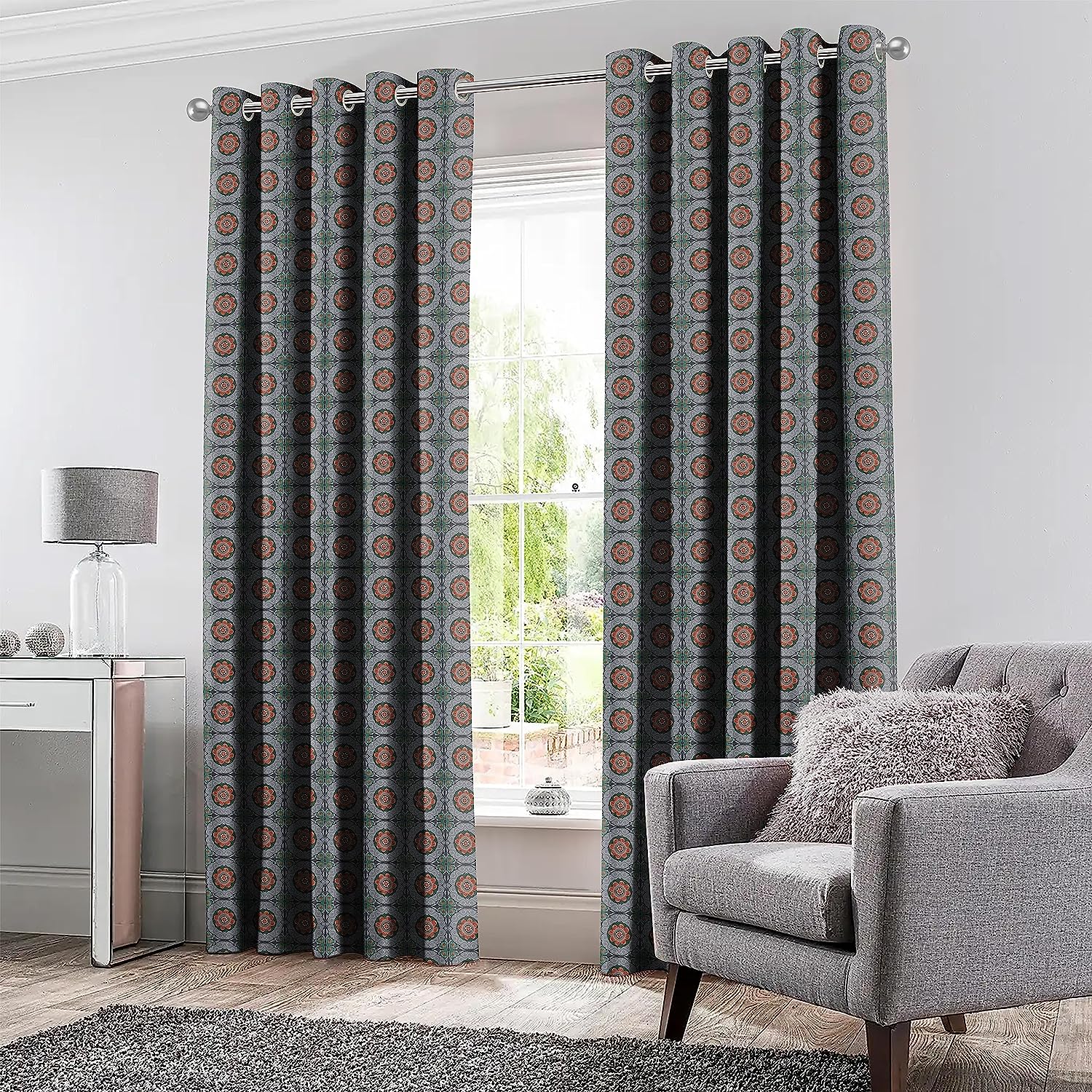 KASBAH-02 GREY BLACKOUT CURTAINS
