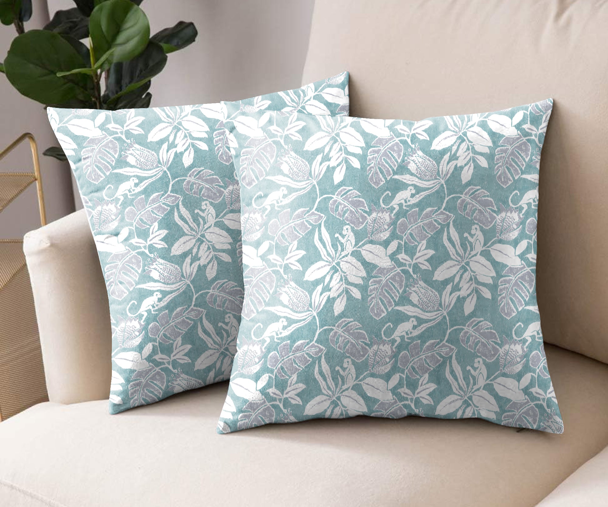 SAVANNA ALOE DIGITAL PRINTED CUSHION COVER (Pack of 2)