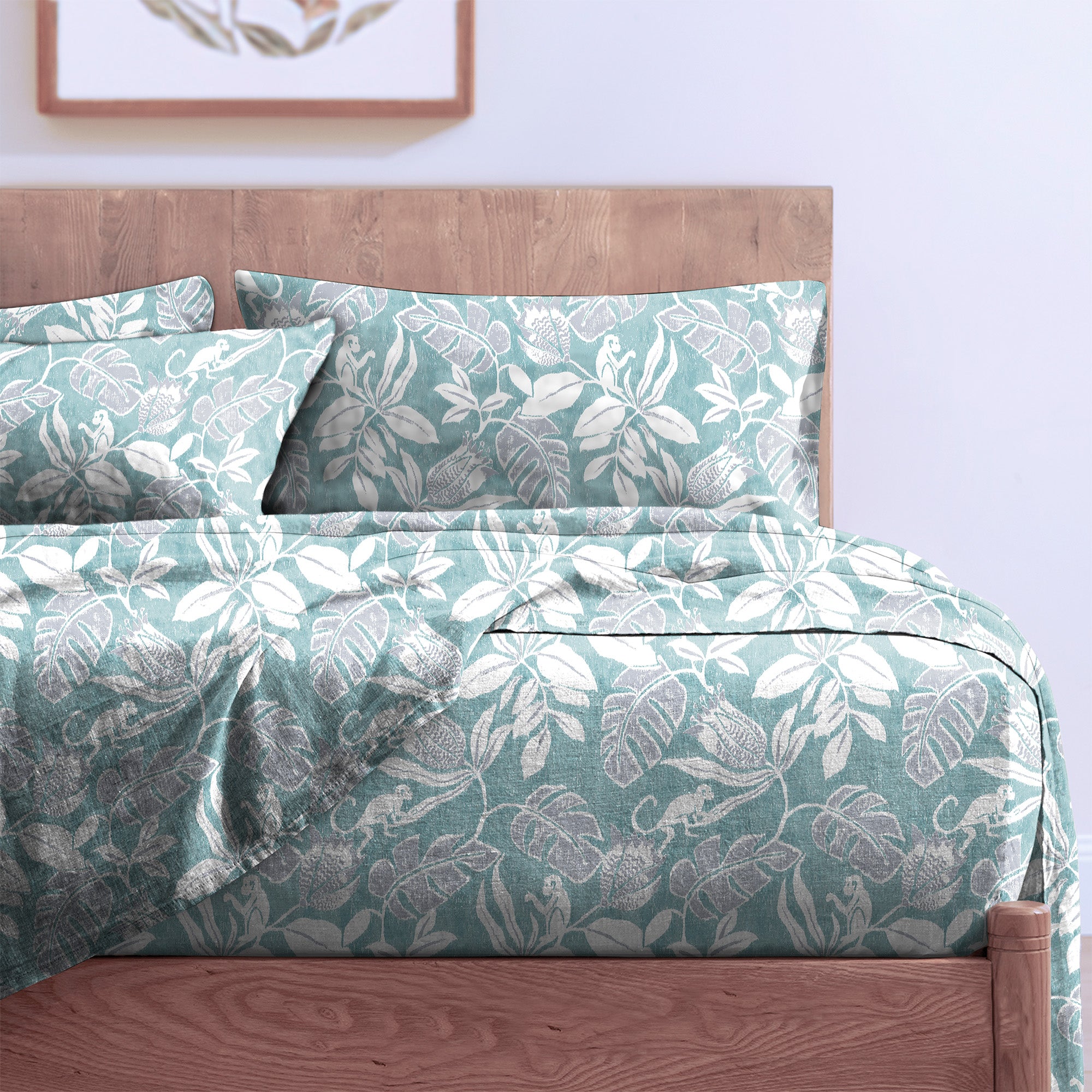 SAVANNA ALOE BEDCOVER FOR DOUBLE BED WITH 2 PILLOWCOVERS KING SIZE (104" X 90")