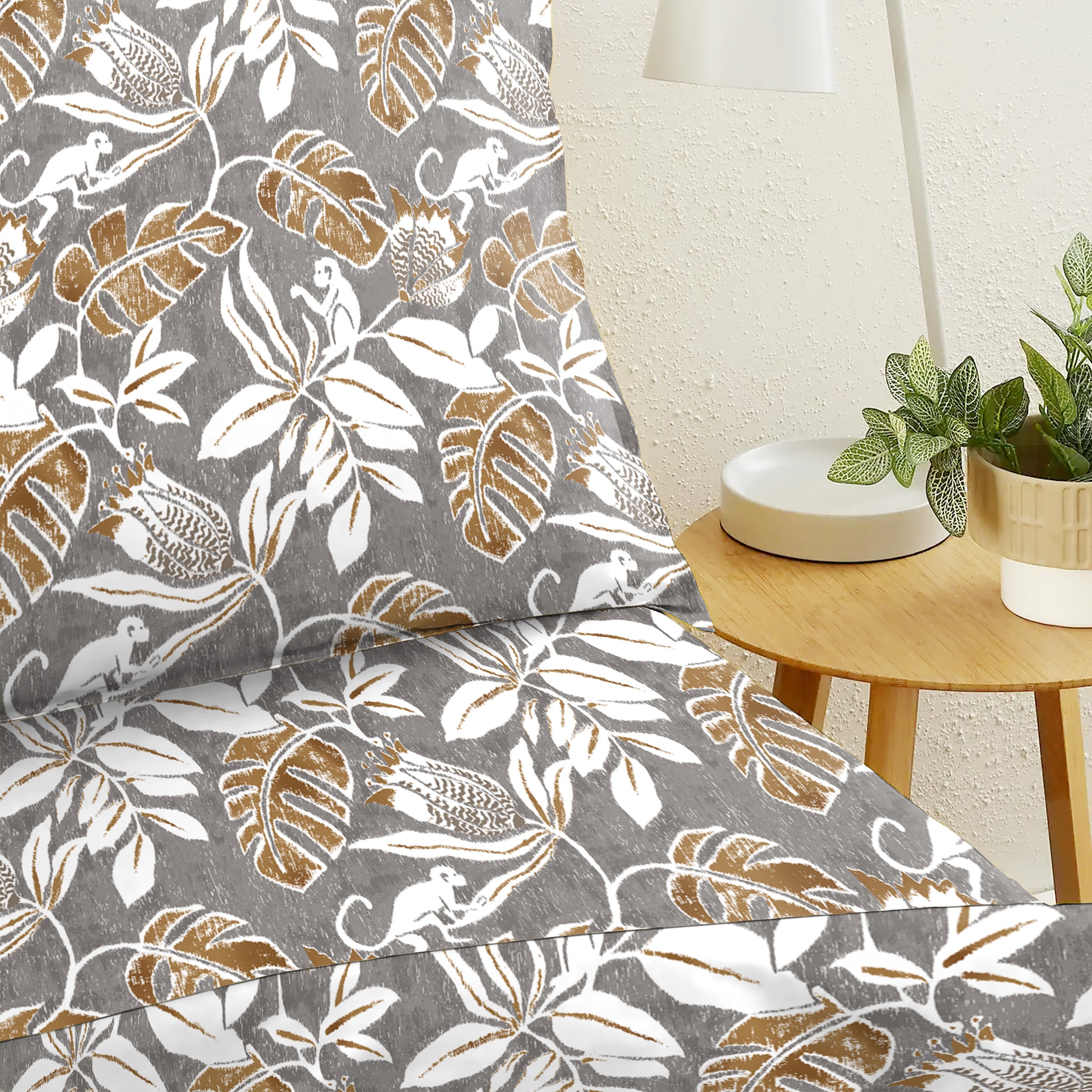 SAVANNA ANTHRACITE BEDCOVER FOR DOUBLE BED WITH 2 PILLOWCOVERS KING SIZE (104" X 90")
