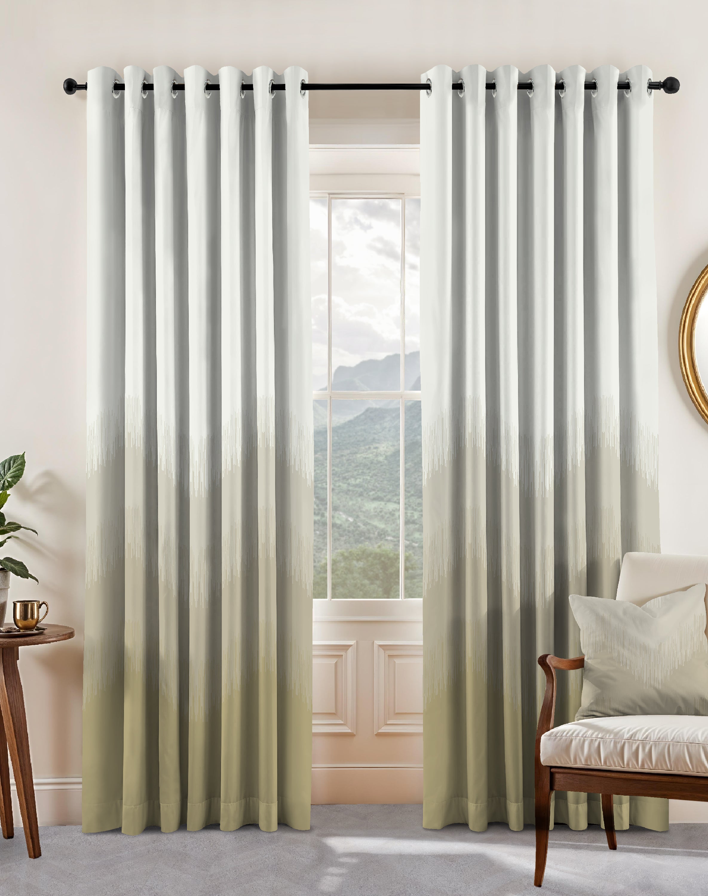 KIVO MAHENDI DIGITAL PRINTED BLACKOUT CURTAINS