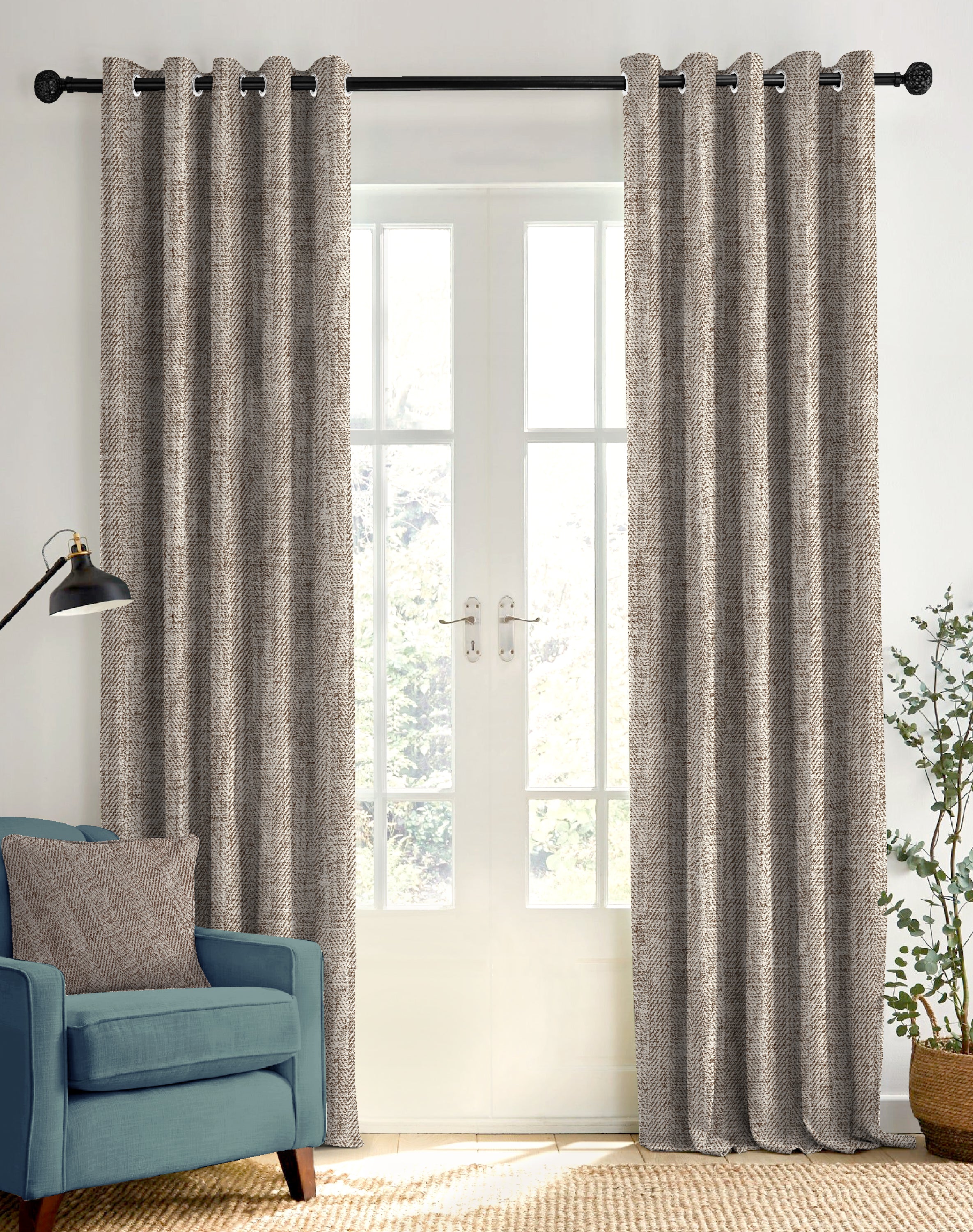 TEXTURA COFFEE DIGITAL PRINTED BLACKOUT CURTAINS