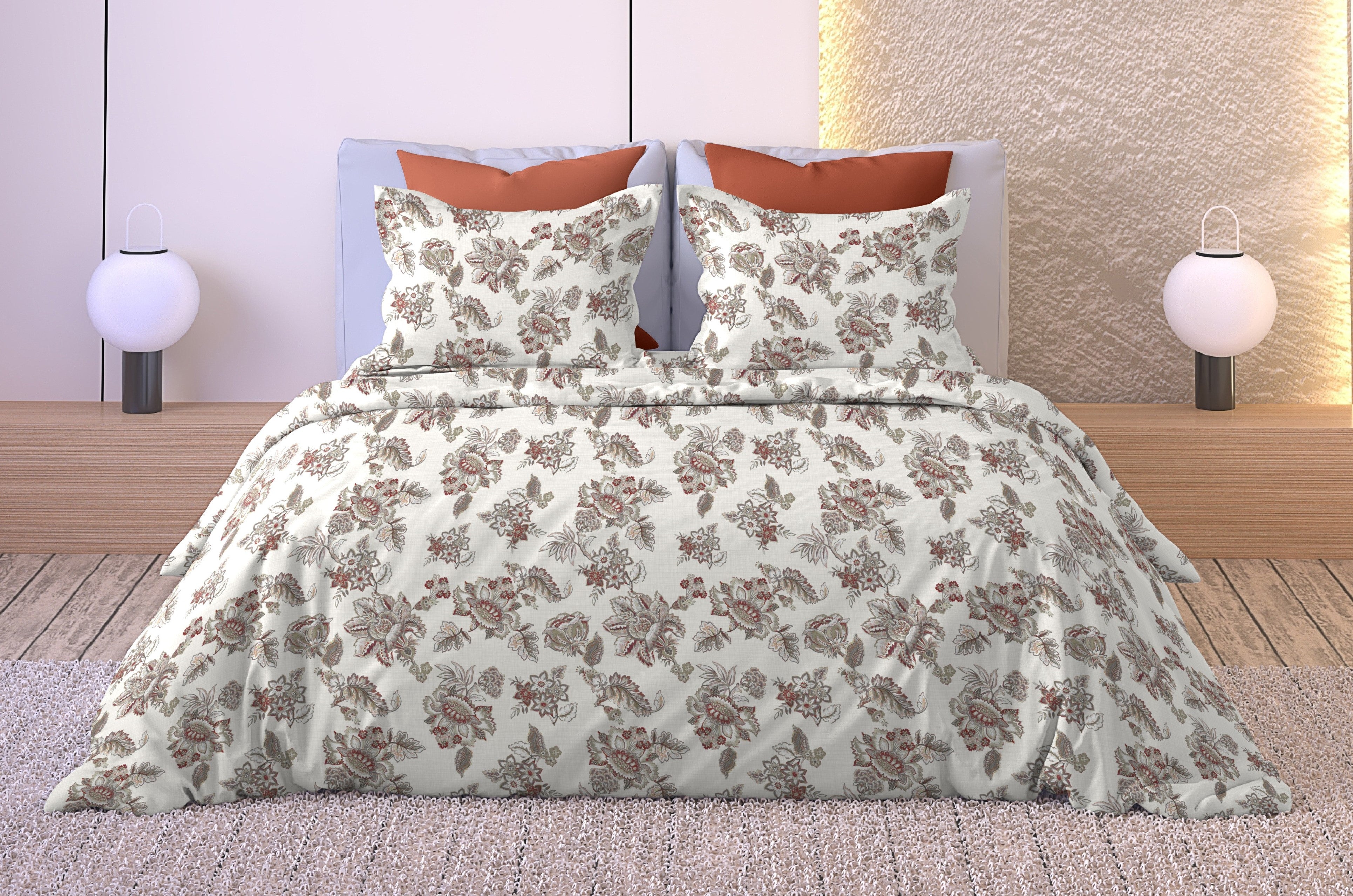 ANZIO RED BEDSHEET WITH PILLOWCOVER