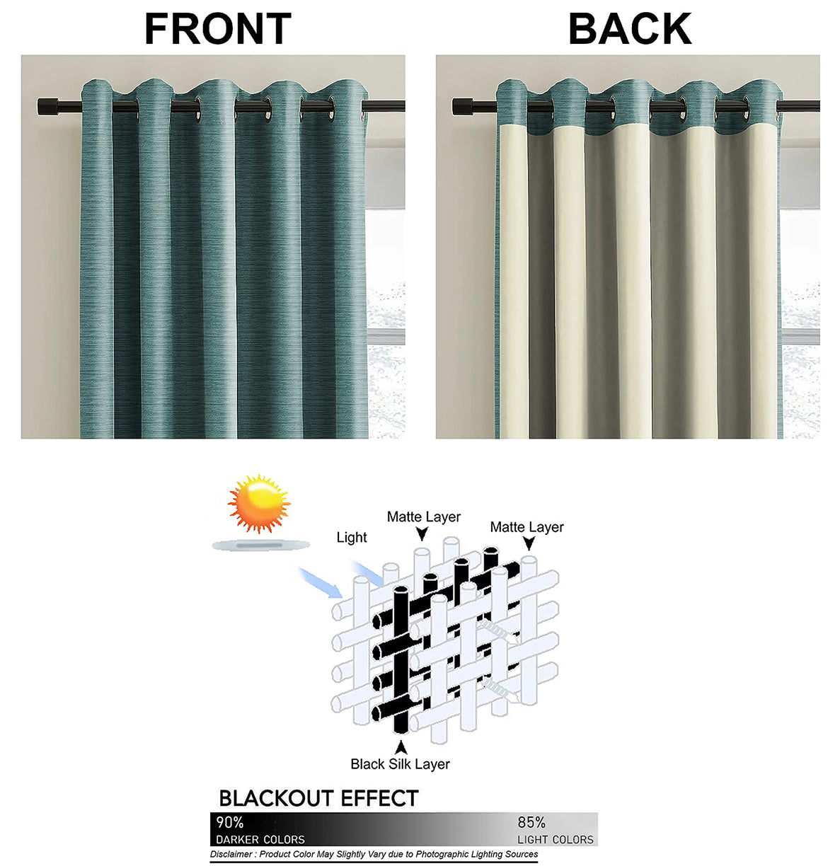 PETRA TEAL PRINTED BLACKOUT CURTAIN