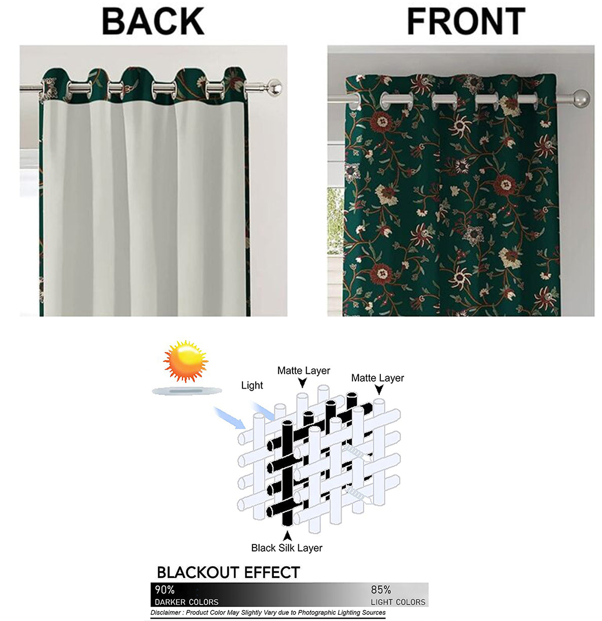 KASHMIRI GREEN PRINTED BLACKOUT CURTAIN