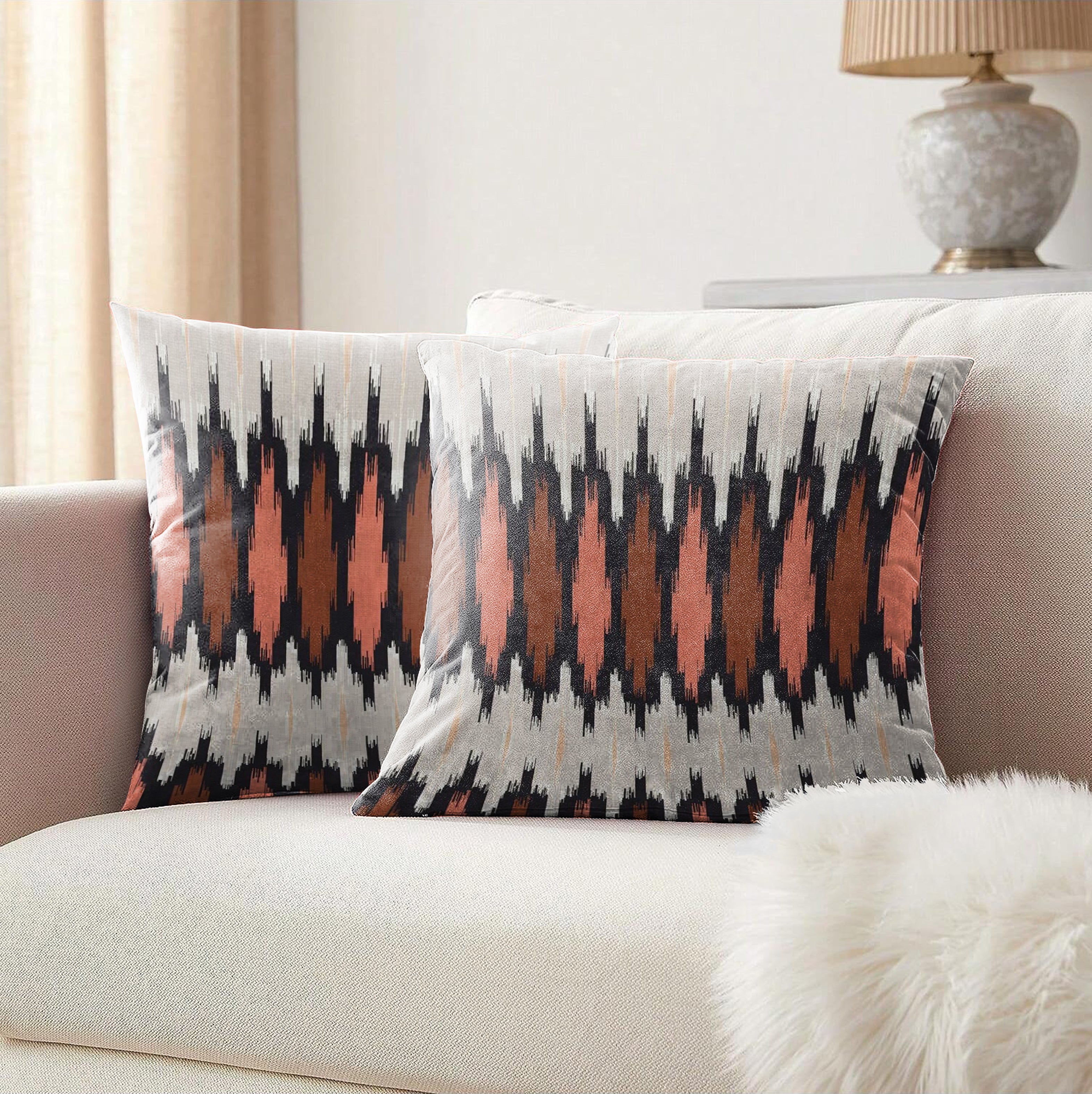 PICO MAROON DIGITAL PRINTED CUSHION COVER (Pack of 2)