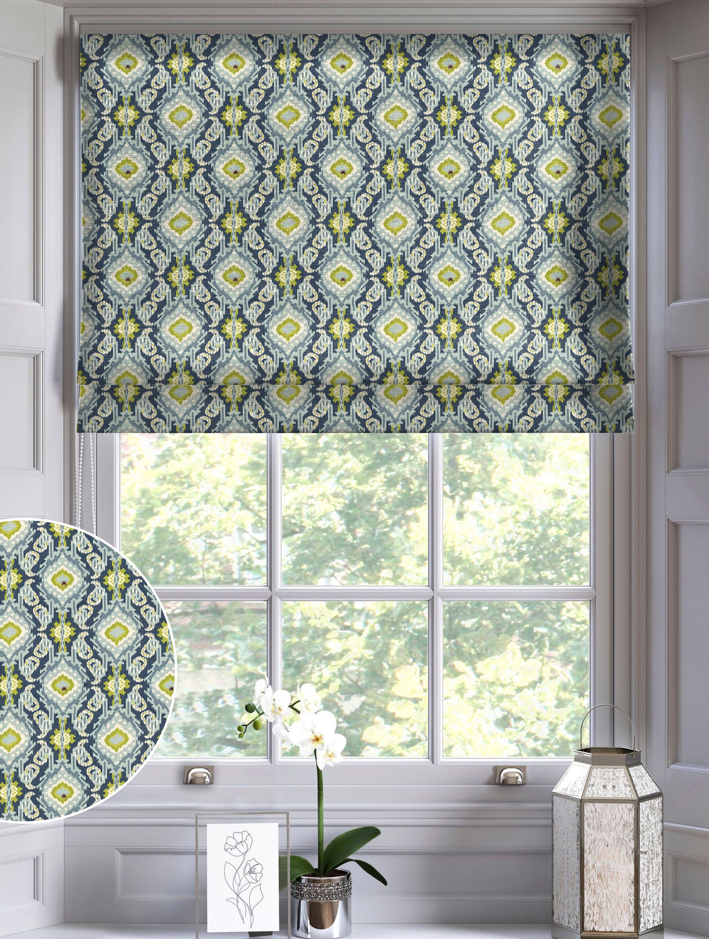 ALDERLY OLIVE GREEN READY MADE ROMAN BLIND