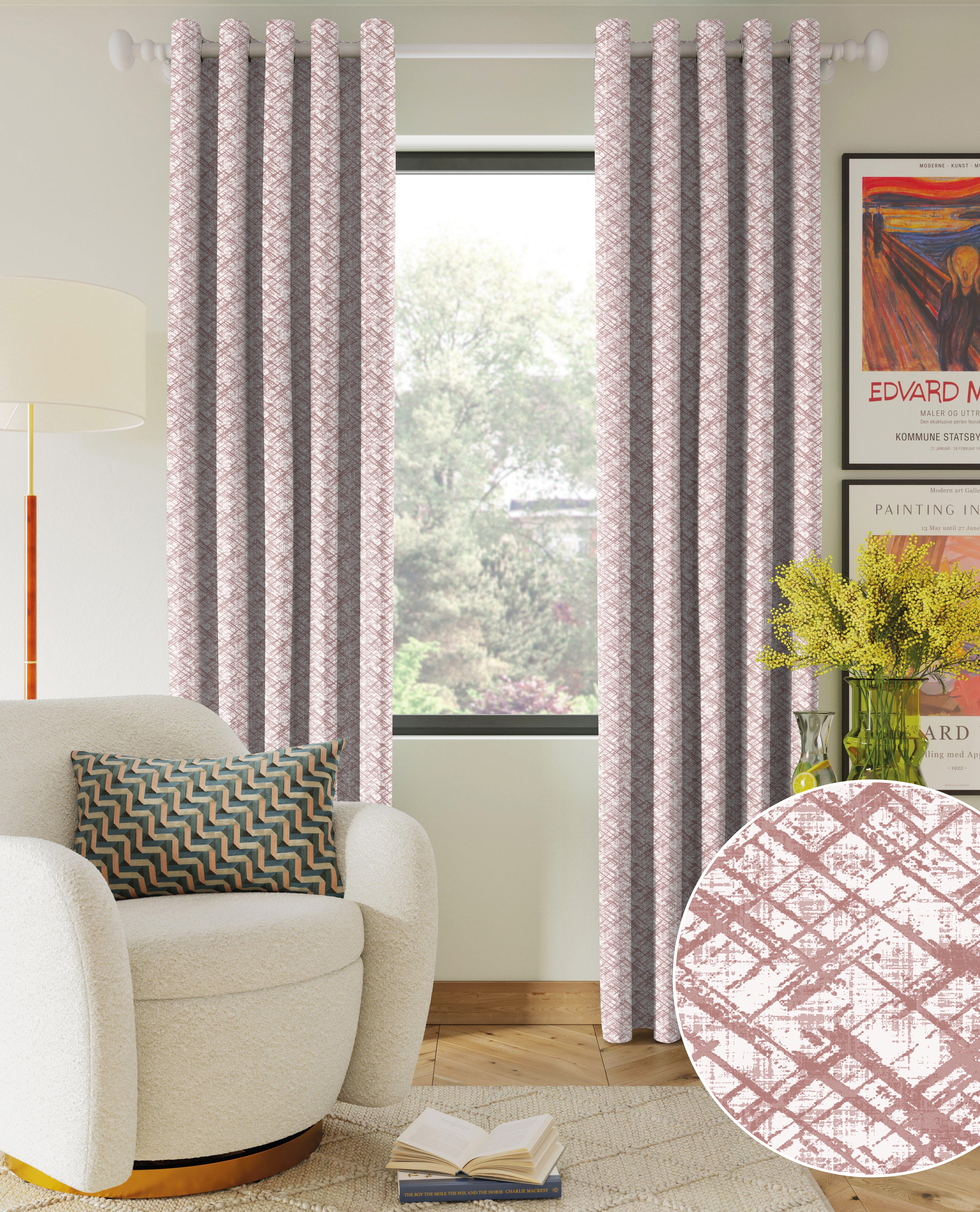 DITSY PINK PRINTED BLACKOUT CURTAIN